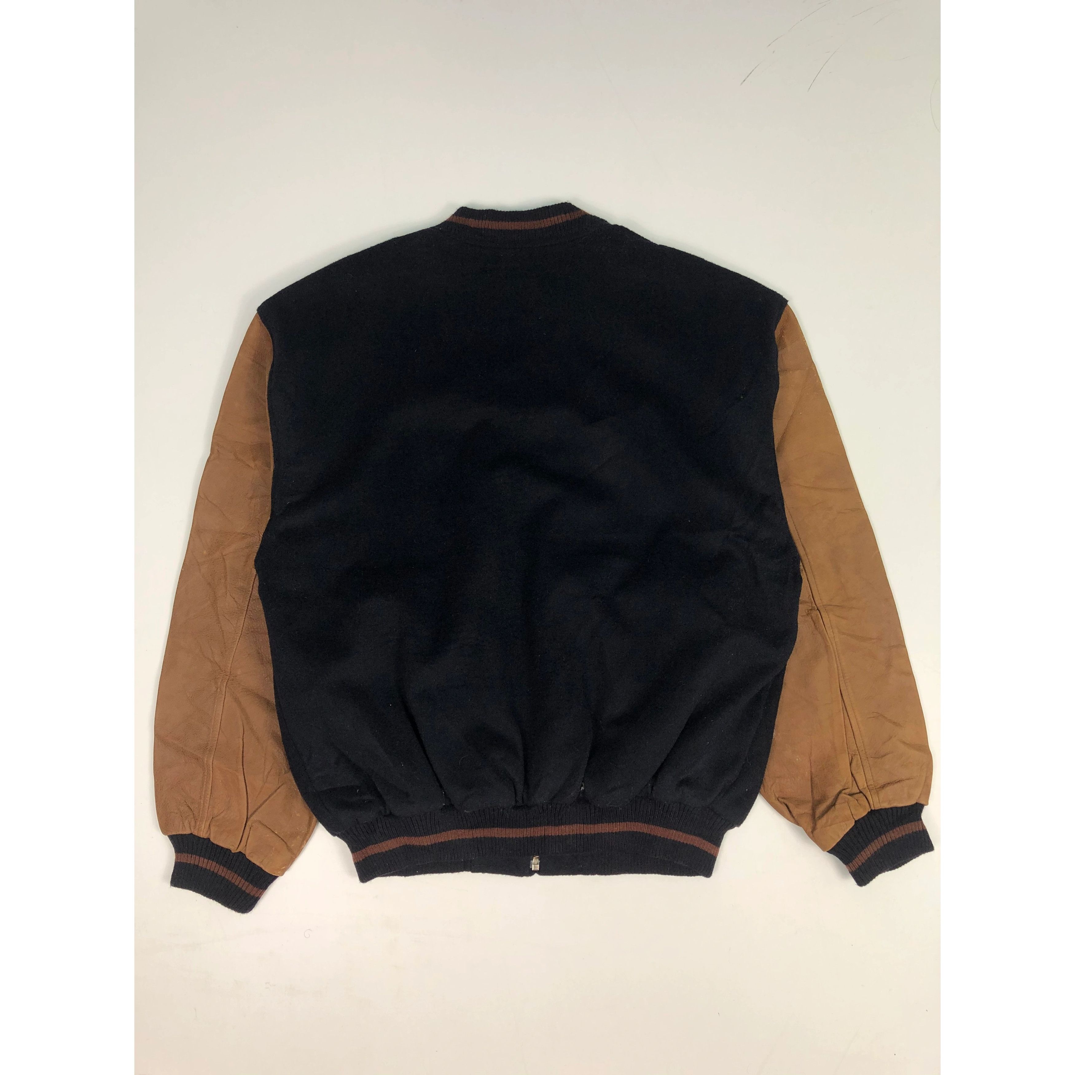 Kirkland Signature Vintage 80s Kirkland Signature Varsity Leather Sleeve V0044 Size US S / EU 44-46 / 1 - 2 Thumbnail