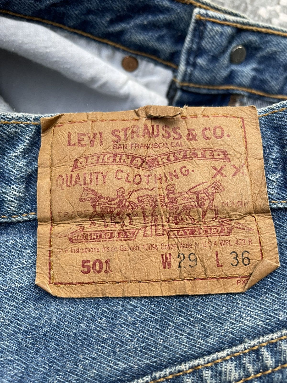 Levi's Vintage 1993 Levis 501 e Usa Size US 28 / EU 44 - 9 Thumbnail
