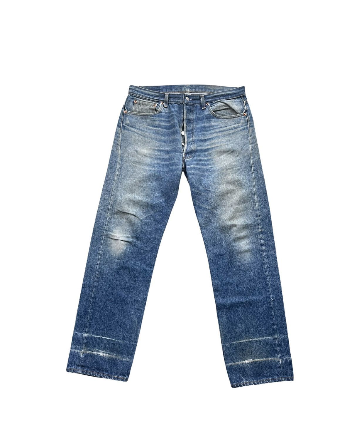 image of Le Grande Bleu L G B x Levis Vintage Levi’S 501Xx 1990 Usa Aging Faded Wash in Blue, Men's (Size 35