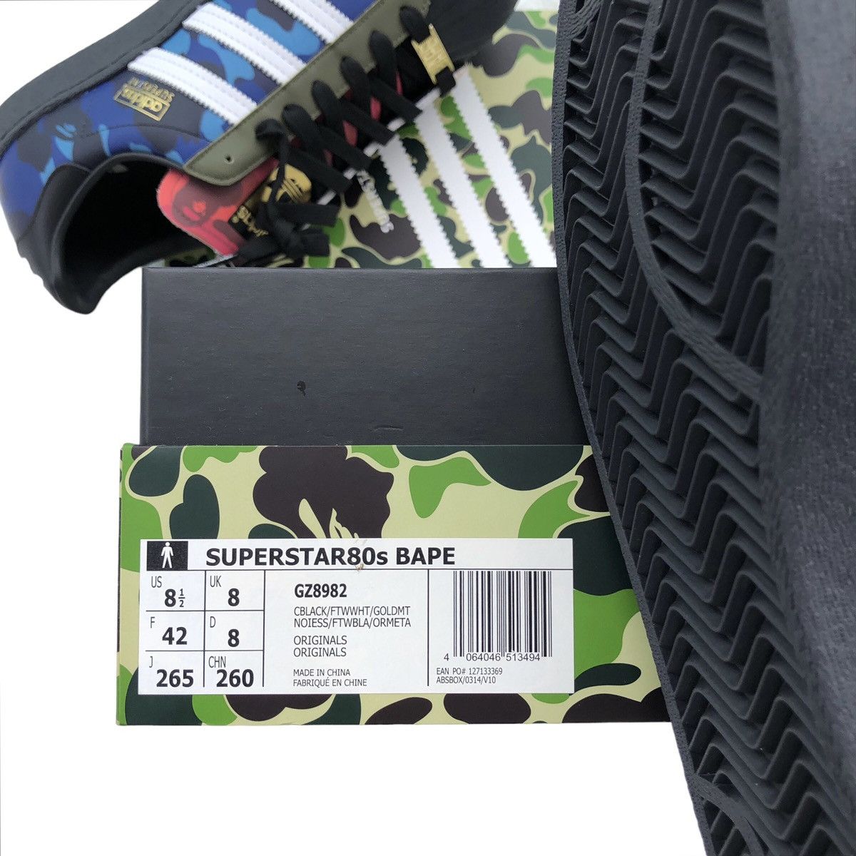 Adidas Bape x Adidas Superstar 80s Size US 8 / EU 41 - 14 Thumbnail