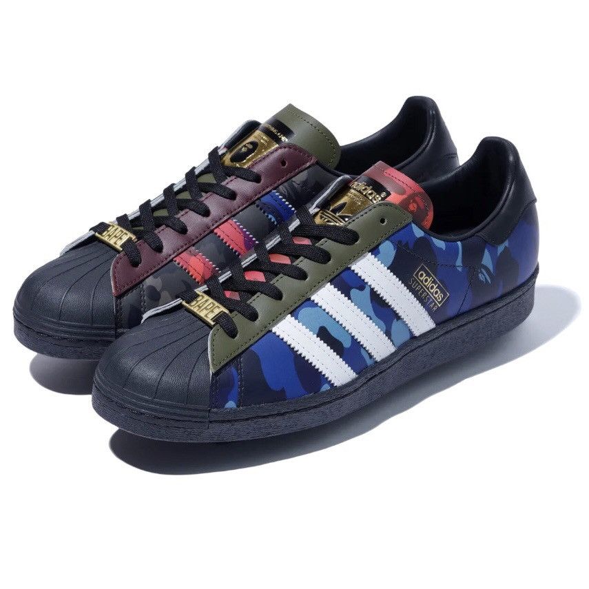 image of Og Bape X Adidas Superstar Bape Color Camo Multi-Color Shoes, Men's (Size 8)