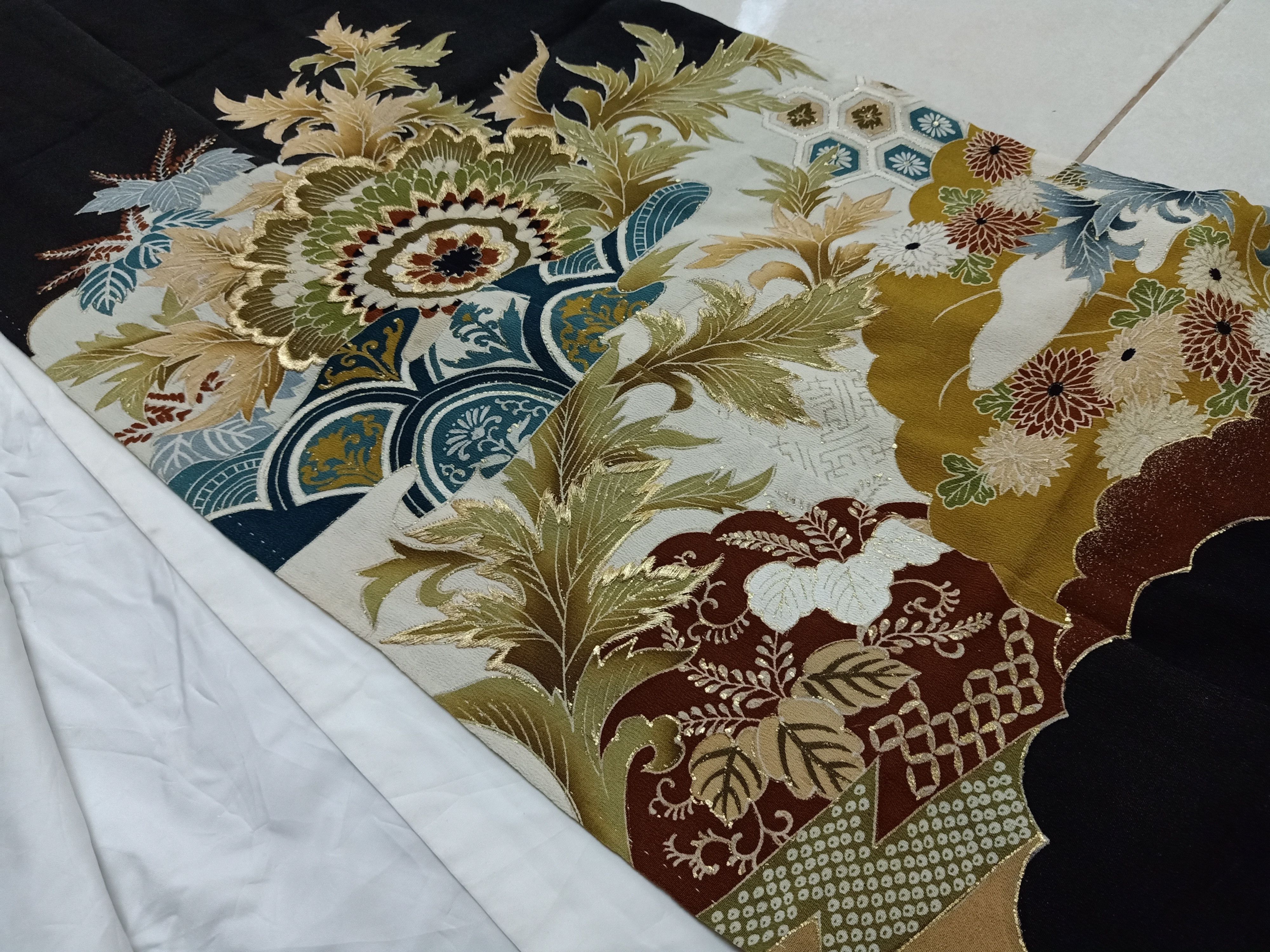 Designer × Japanese Brand FURAWAZU KIMONO Japan Embroidered Flowers Black Deadstock Size US M / EU 48-50 / 2 - 3 Thumbnail