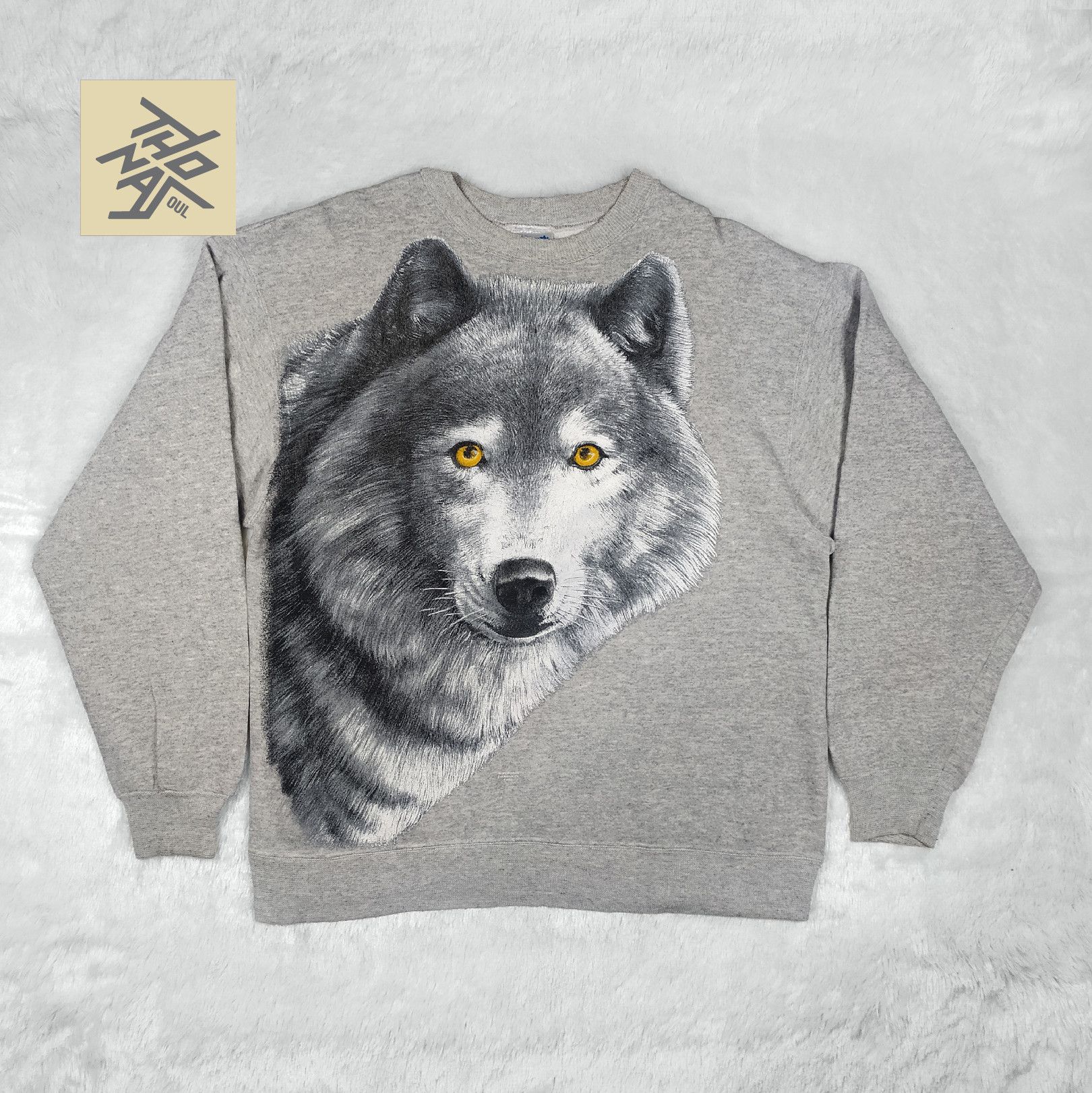 Vintage Vintage 90s Hanes Lone Wolf Size US L / EU 52-54 / 3 - 1 Thumbnail