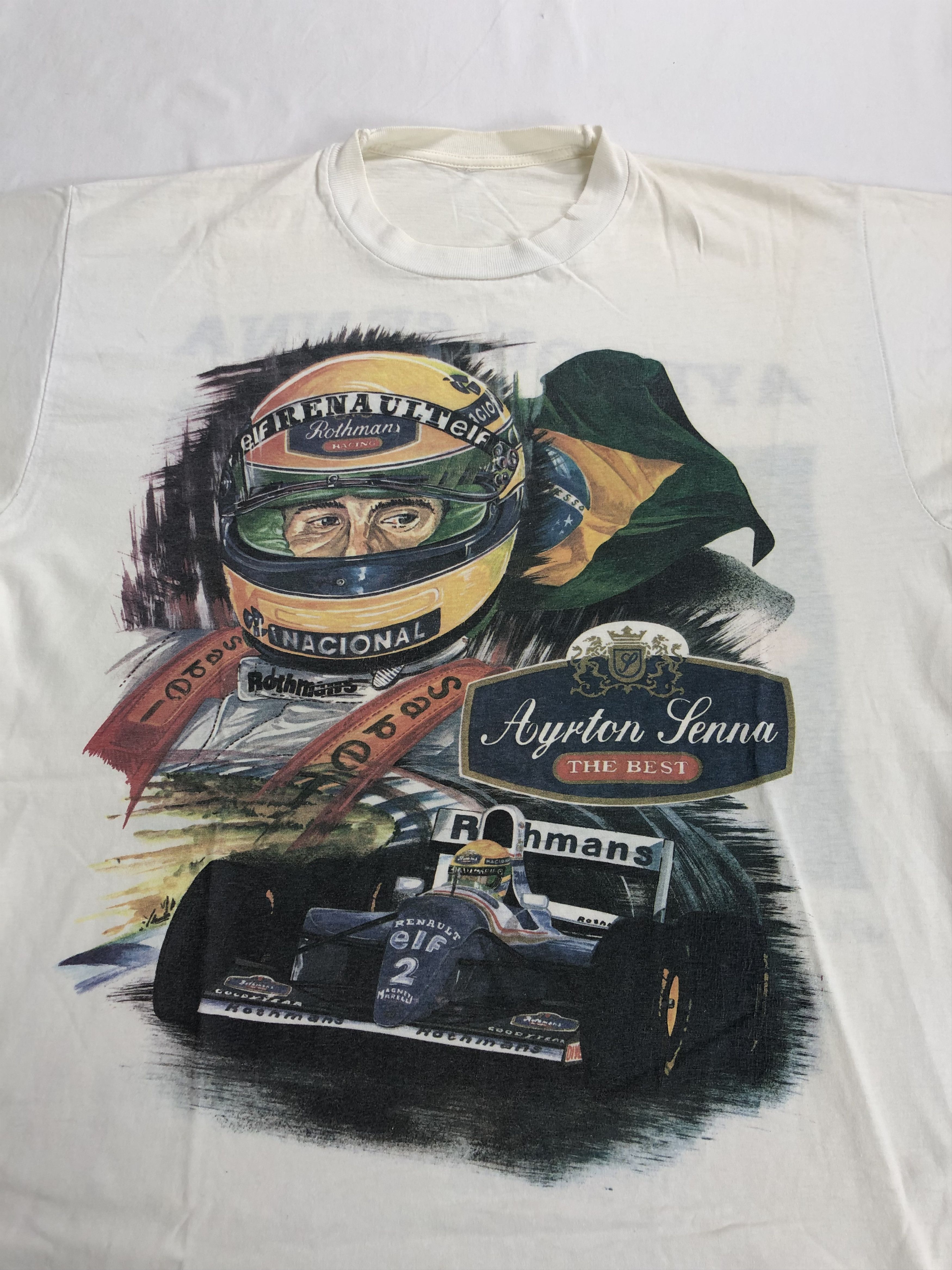 Formula 1 Vintage 90s Ayrton Senna Formula 1 F1 Renault t-shirt Size US L / EU 52-54 / 3 - 4 Thumbnail