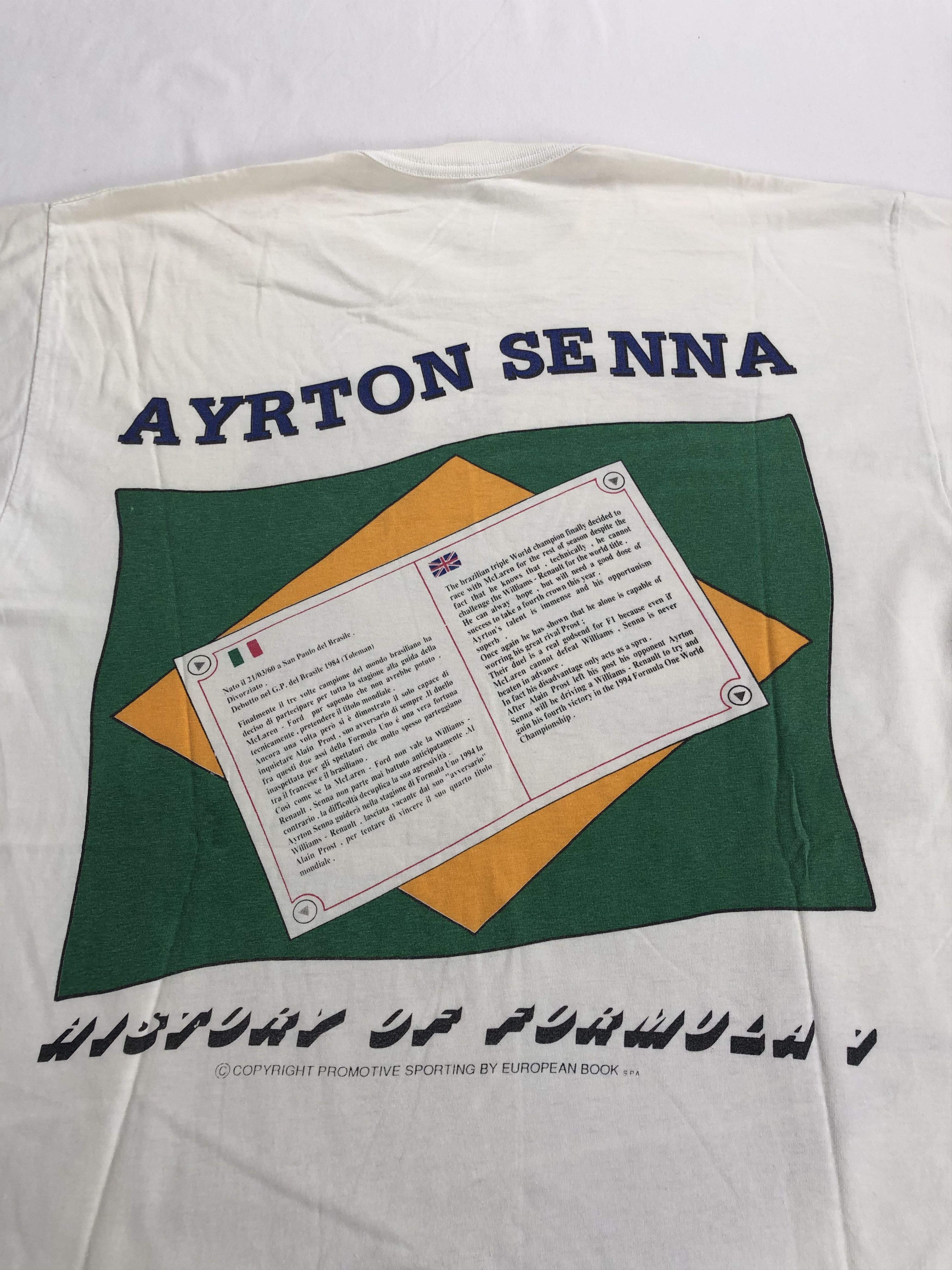 Formula 1 Vintage 90s Ayrton Senna Formula 1 F1 Renault t-shirt Size US L / EU 52-54 / 3 - 17 Thumbnail