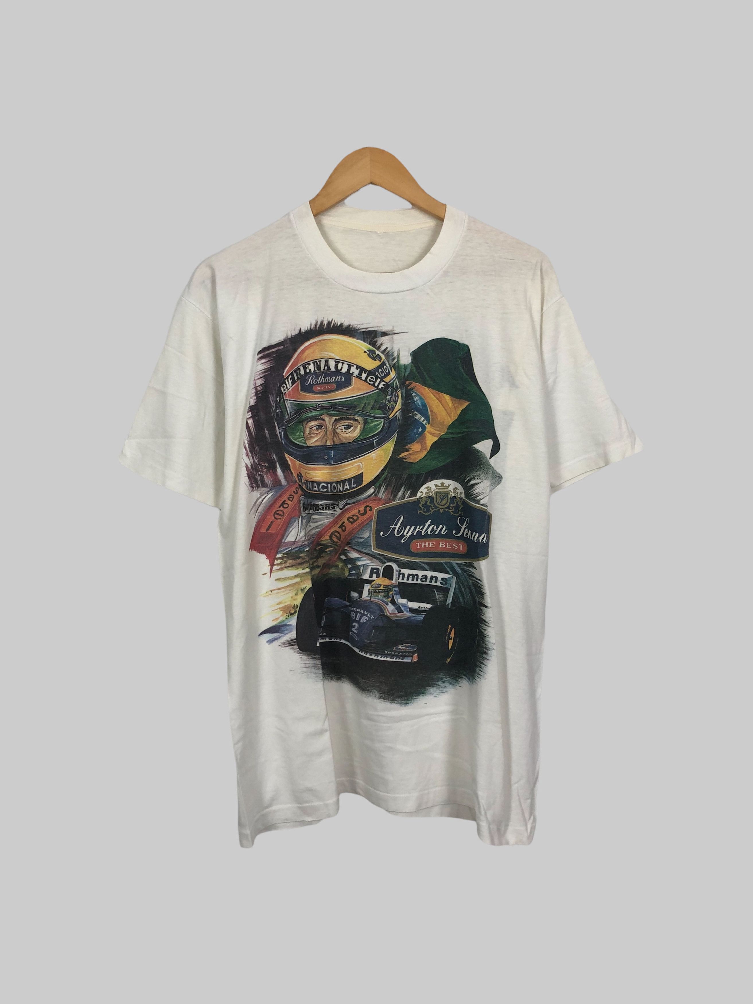 Formula 1 Vintage 90s Ayrton Senna Formula 1 F1 Renault t-shirt Size US L / EU 52-54 / 3 - 1 Thumbnail