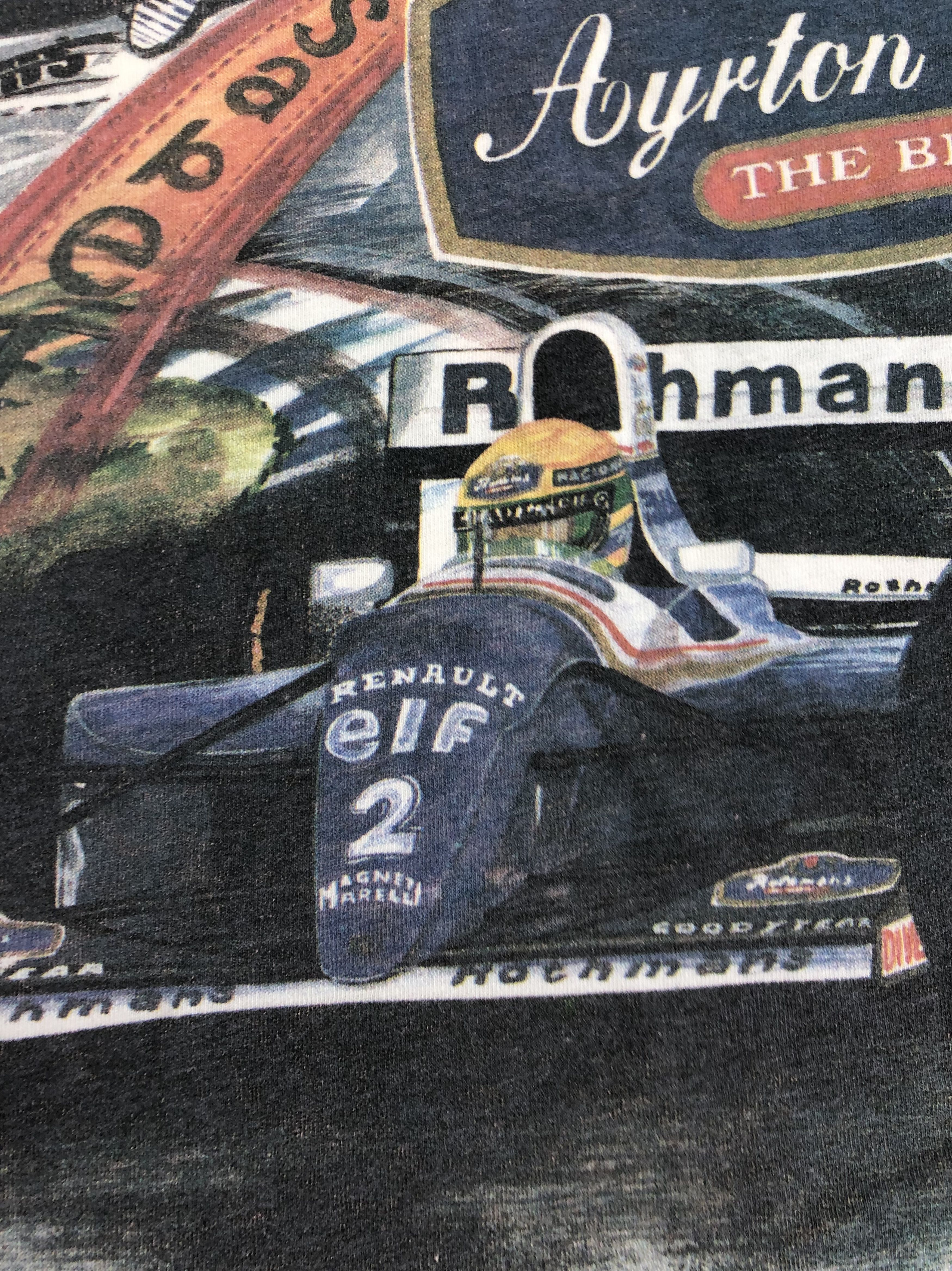 Formula 1 Vintage 90s Ayrton Senna Formula 1 F1 Renault t-shirt Size US L / EU 52-54 / 3 - 6 Thumbnail