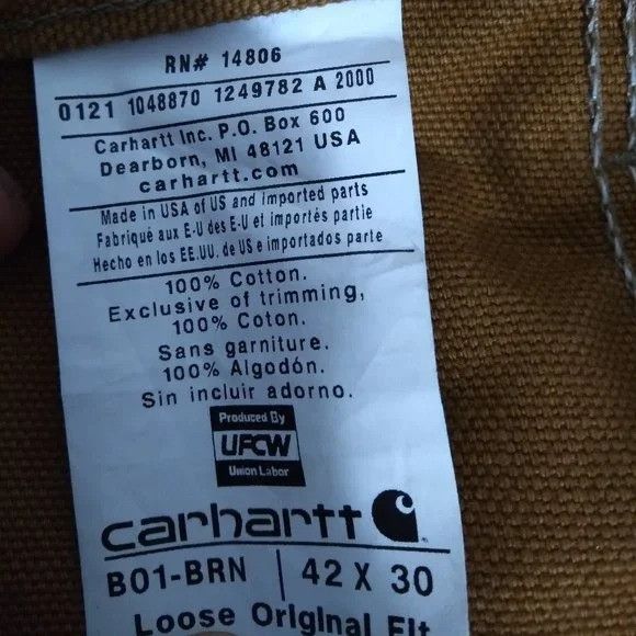 Carhartt × Vintage DS Vintage Carhartt Double Knee Chore Pants Dungarees Size US 42 / EU 58 - 6 Thumbnail