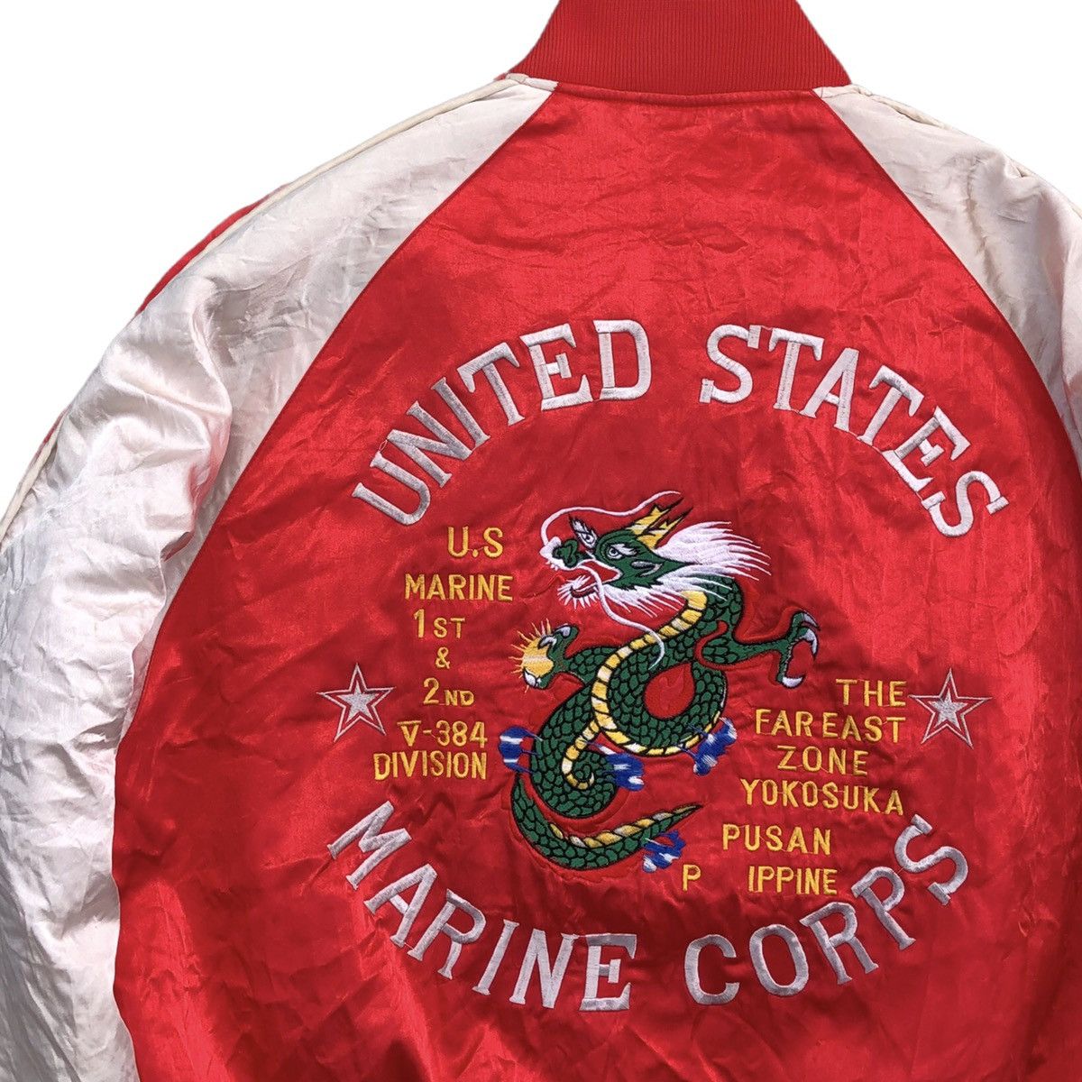Vintage Vintage USMC Dragon Sukajan Quilted Jacket by Houston Size US L / EU 52-54 / 3 - 3 Thumbnail