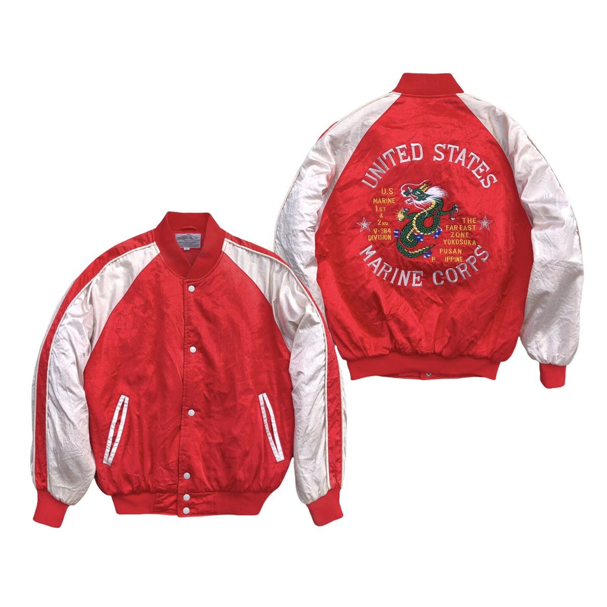 Vintage Vintage USMC Dragon Sukajan Quilted Jacket by Houston Size US L / EU 52-54 / 3 - 2 Thumbnail