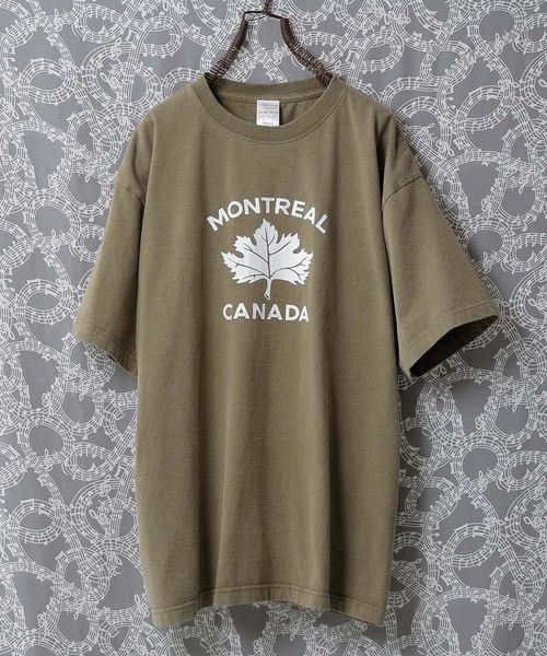 image of Number N Ine Number Nine Montreal Canada T-Shirt in Olive, Men's (Size Medium)