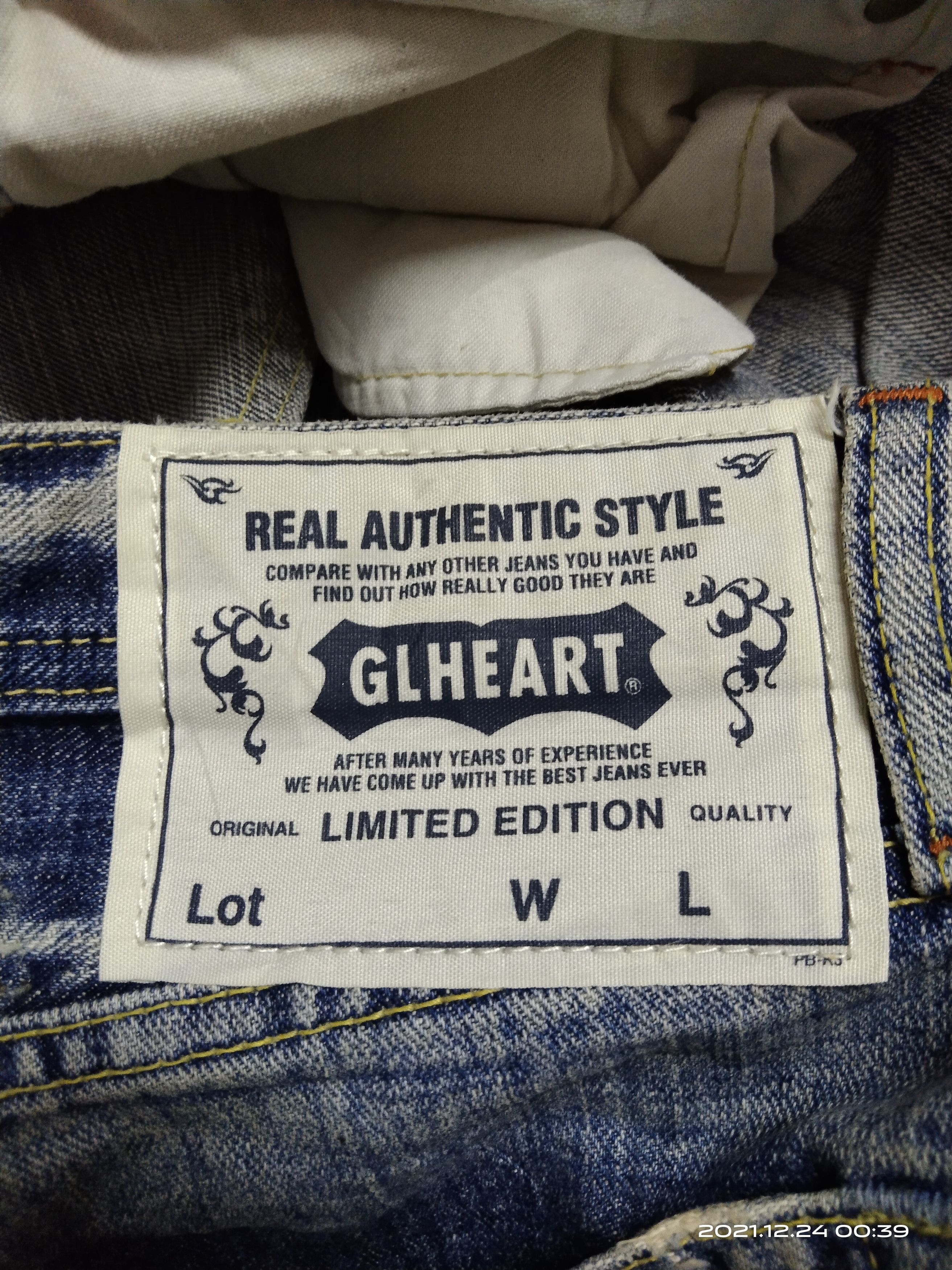 Japanese Brand × Vintage DISTRESSED WASHED BLUE SPLATTER JAPANESE BRAND GLHEART Size US 34 / EU 50 - 7 Thumbnail