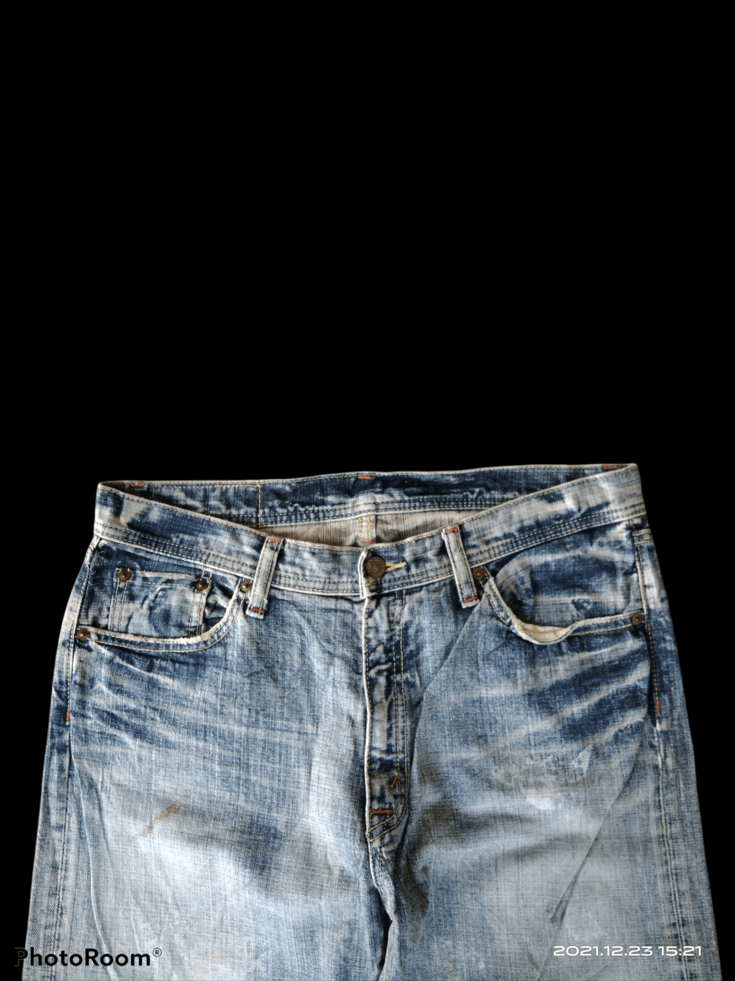 Japanese Brand × Vintage DISTRESSED WASHED BLUE SPLATTER JAPANESE BRAND GLHEART Size US 34 / EU 50 - 3 Thumbnail