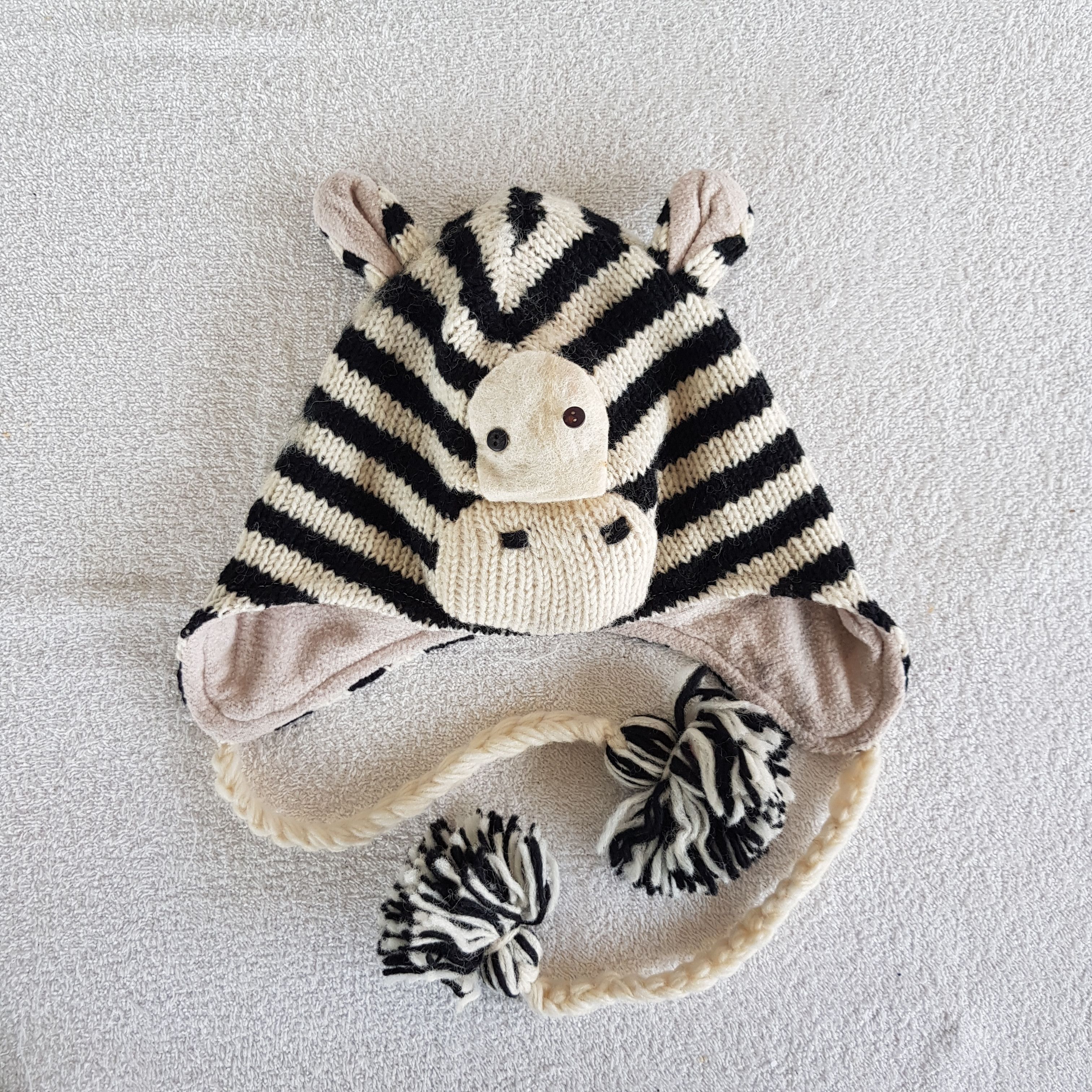 If Six Was Nine × Japanese Brand Japanese Moscot Beanie Snow Cap Zebra Earflap Hats Size ONE SIZE - 5 Thumbnail