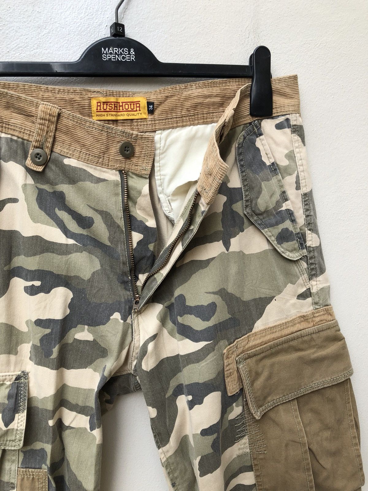 Vintage Japan Brand Rush Hour Patchwork Camo Cargo Trouser Size US 34 / EU 50 - 4 Thumbnail