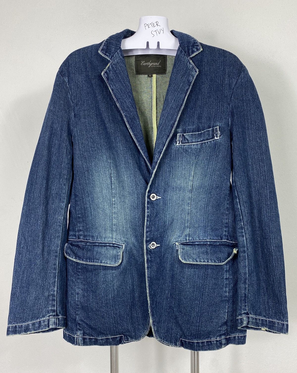 Other 🔥 Earth Grand Distress Denim Jacket Size US L / EU 52-54 / 3 - 1 Thumbnail