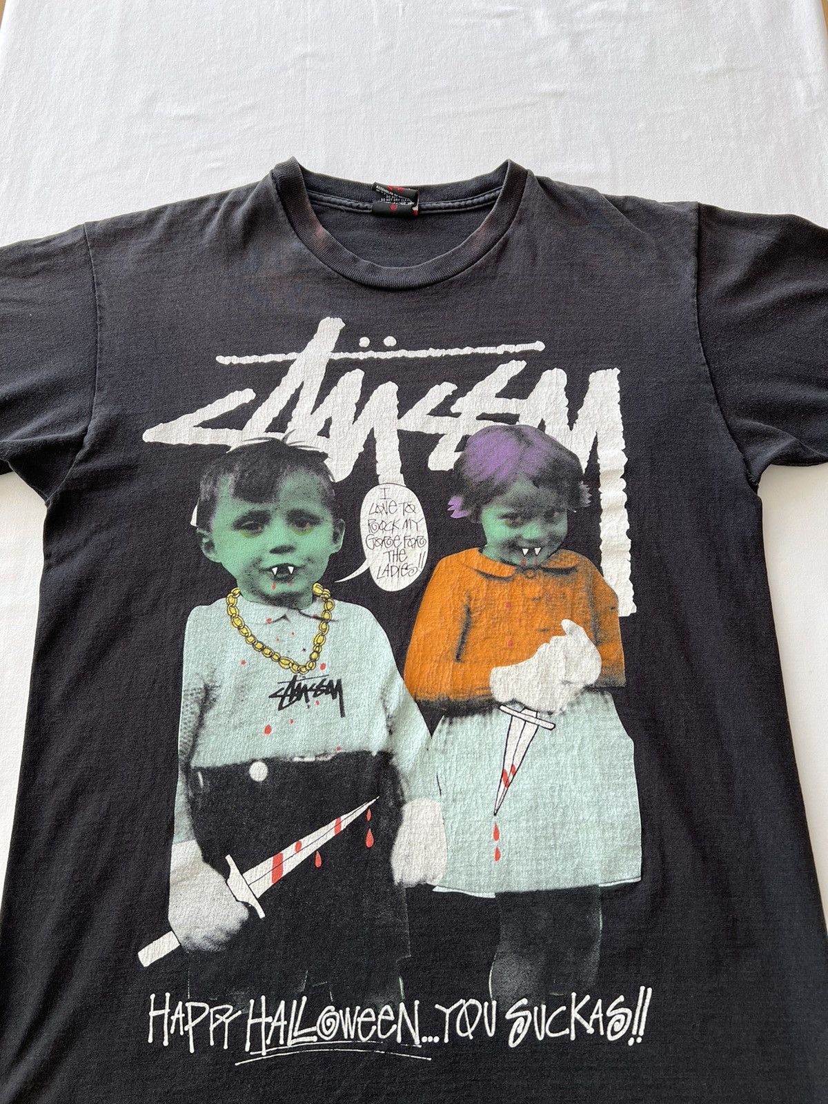 Stussy Vintage 2000s Stussy Happy Halloween You Suckas Black Tee Size US M / EU 48-50 / 2 - 4 Thumbnail