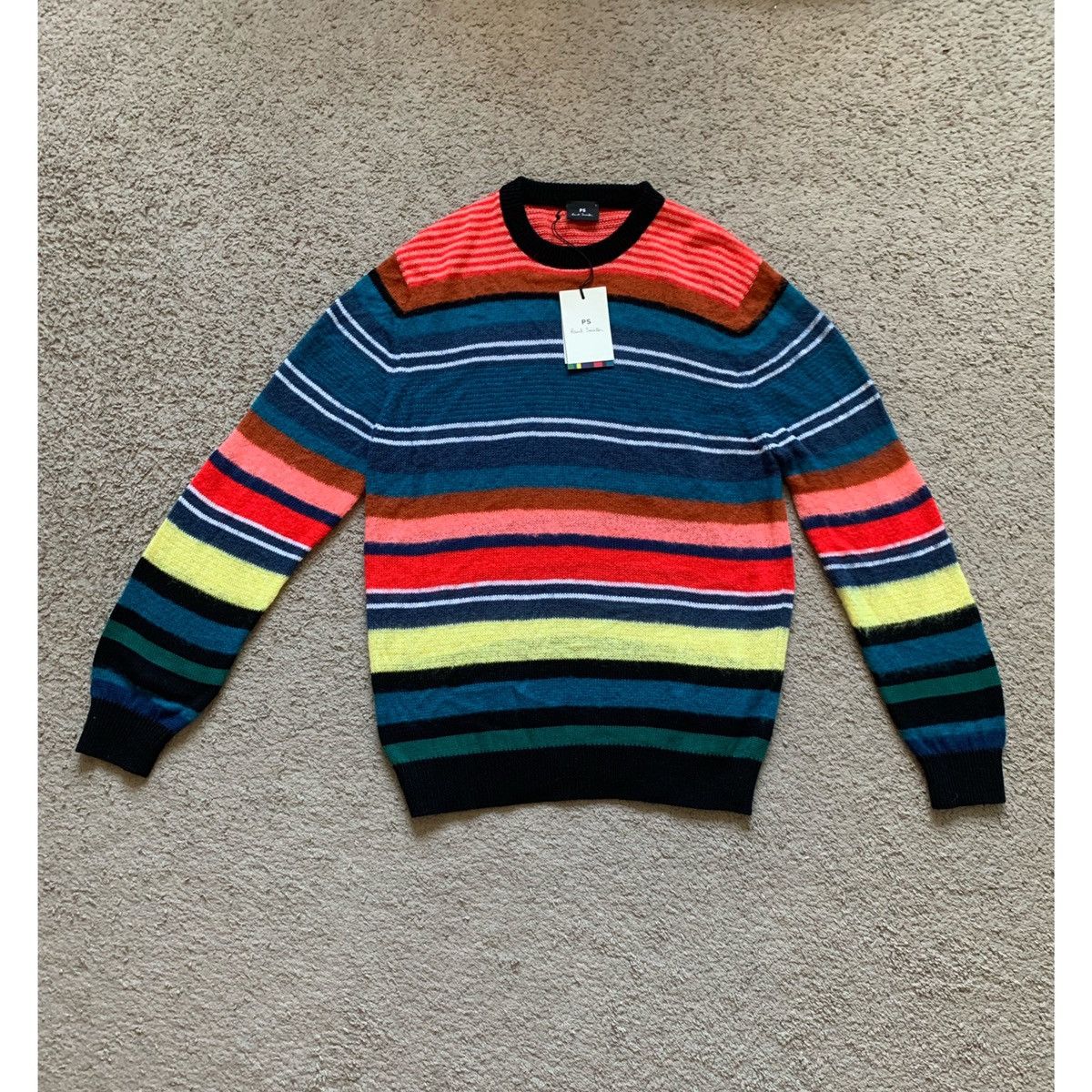 Paul Smith PAUL SMITH STRIPES MOHAIR BLEND KNITWEAR SWEATER Size US XXL / EU 58 / 5 - 3 Thumbnail