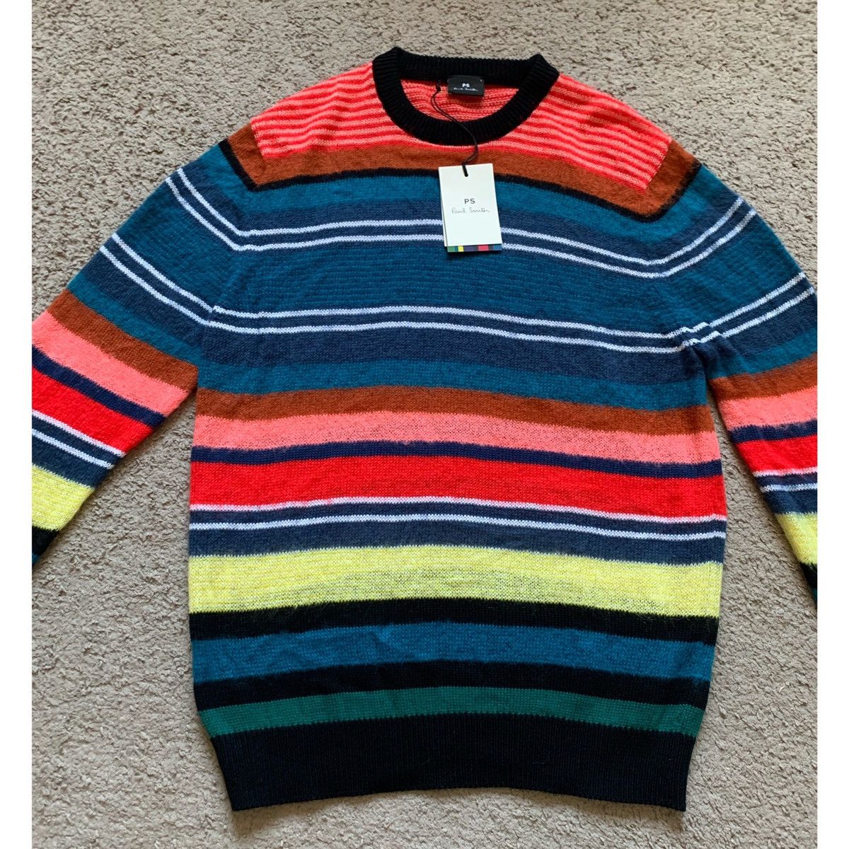 Paul Smith PAUL SMITH STRIPES MOHAIR BLEND KNITWEAR SWEATER Size US XXL / EU 58 / 5 - 8 Thumbnail