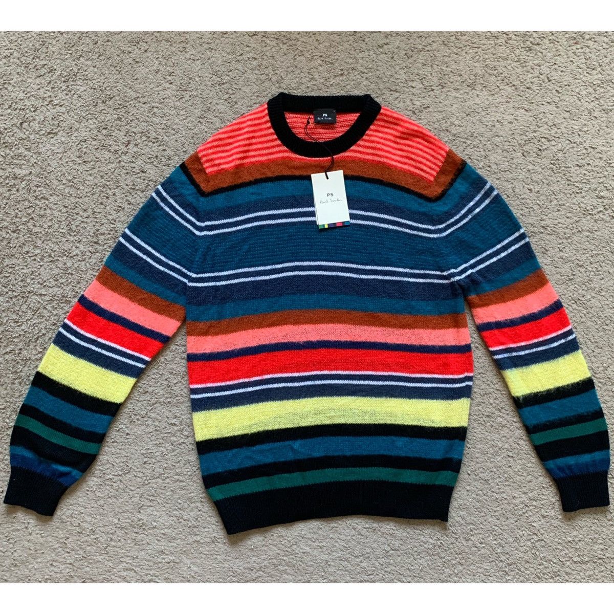 Paul Smith PAUL SMITH STRIPES MOHAIR BLEND KNITWEAR SWEATER Size US XXL / EU 58 / 5 - 4 Thumbnail