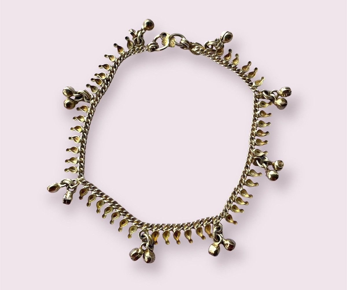 Vintage Vintage Silver Ankle Bracelet Bell Anklet Women’s Jewelry Size ONE SIZE - 1 Thumbnail