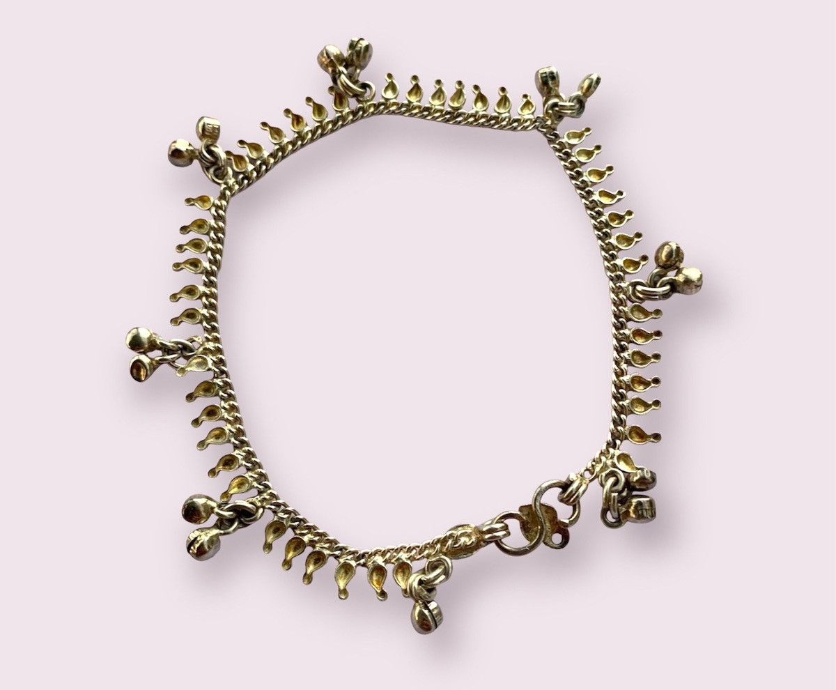 Vintage Vintage Silver Ankle Bracelet Bell Anklet Women’s Jewelry Size ONE SIZE - 10 Thumbnail
