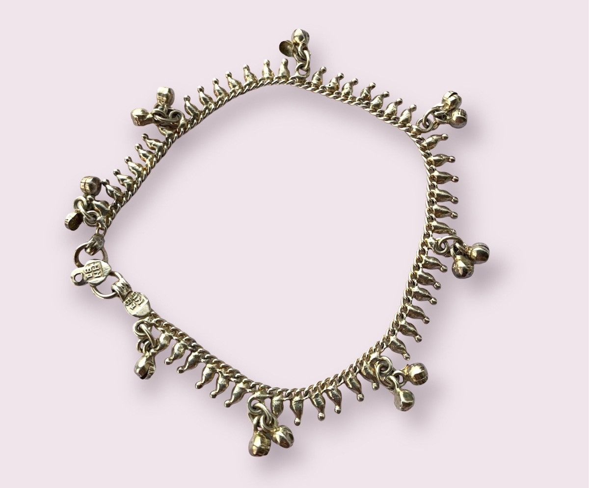 Vintage Vintage Silver Ankle Bracelet Bell Anklet Women’s Jewelry Size ONE SIZE - 9 Thumbnail