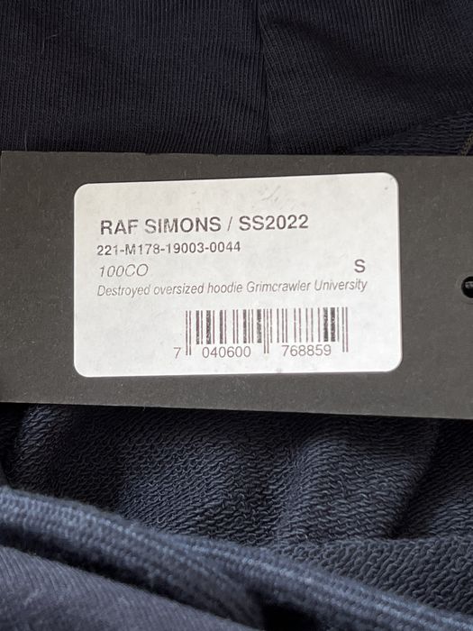 Hoodies and sweatshirts RAF SIMONS Destroyed Oversized Hoodie Grimrawler  White