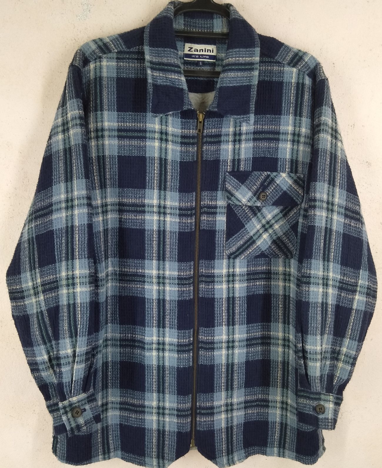 Flannel × Japanese Brand Vintage ZANINI It's Life Thick Heavy Zipper Flannel Jacket Size US M / EU 48-50 / 2 - 1 Thumbnail
