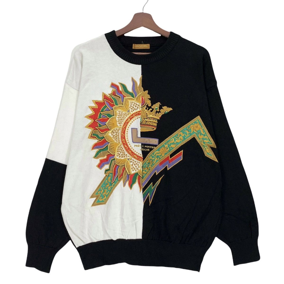 Lancel Lancel Paris Jeans Crewneck Embroidered Biglogo Size US L / EU 52-54 / 3 - 1 Thumbnail