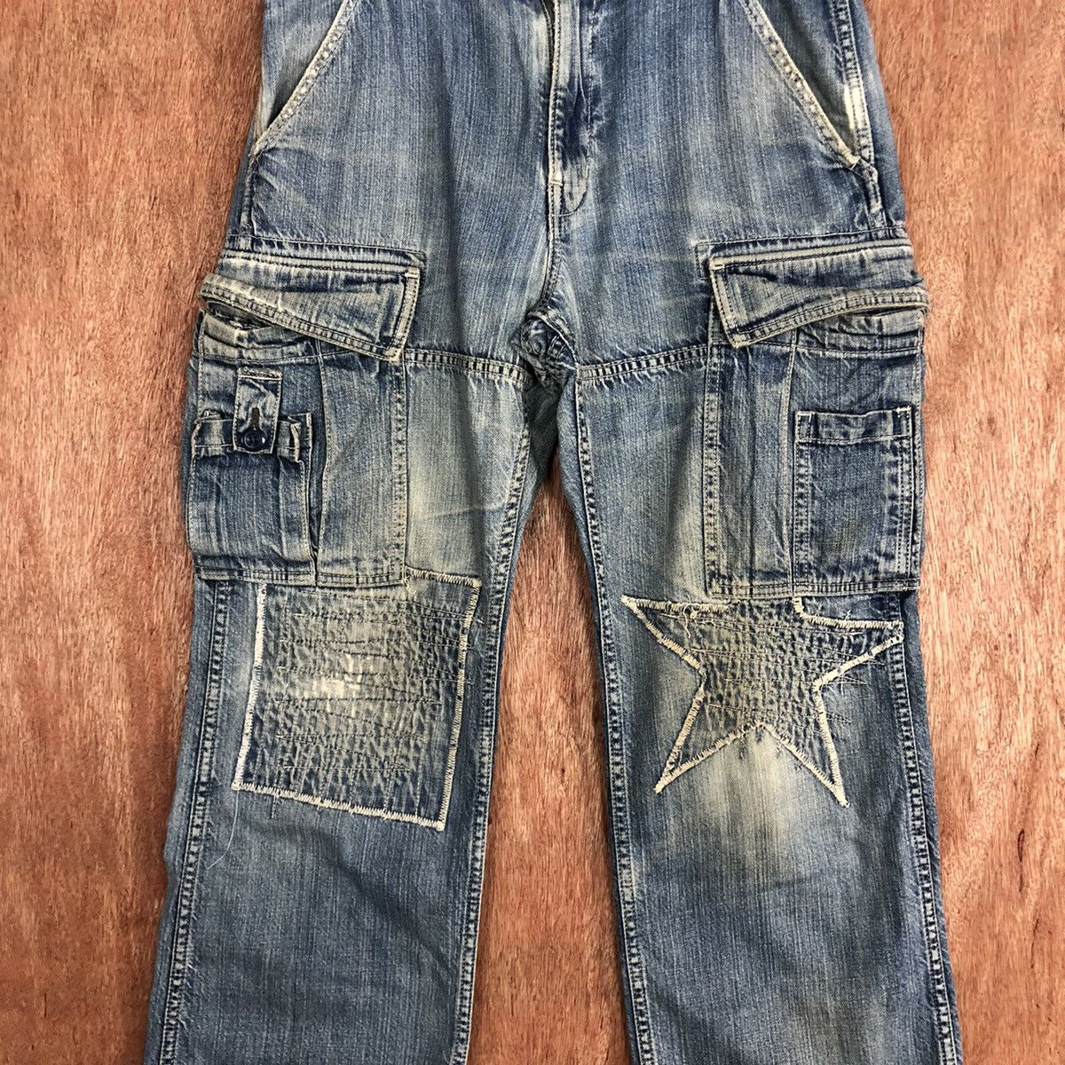 OVER THE STRiPES Over The Stripes patchwork distressed Denim Jeans #c632DL Size US 30 / EU 46 - 4 Thumbnail