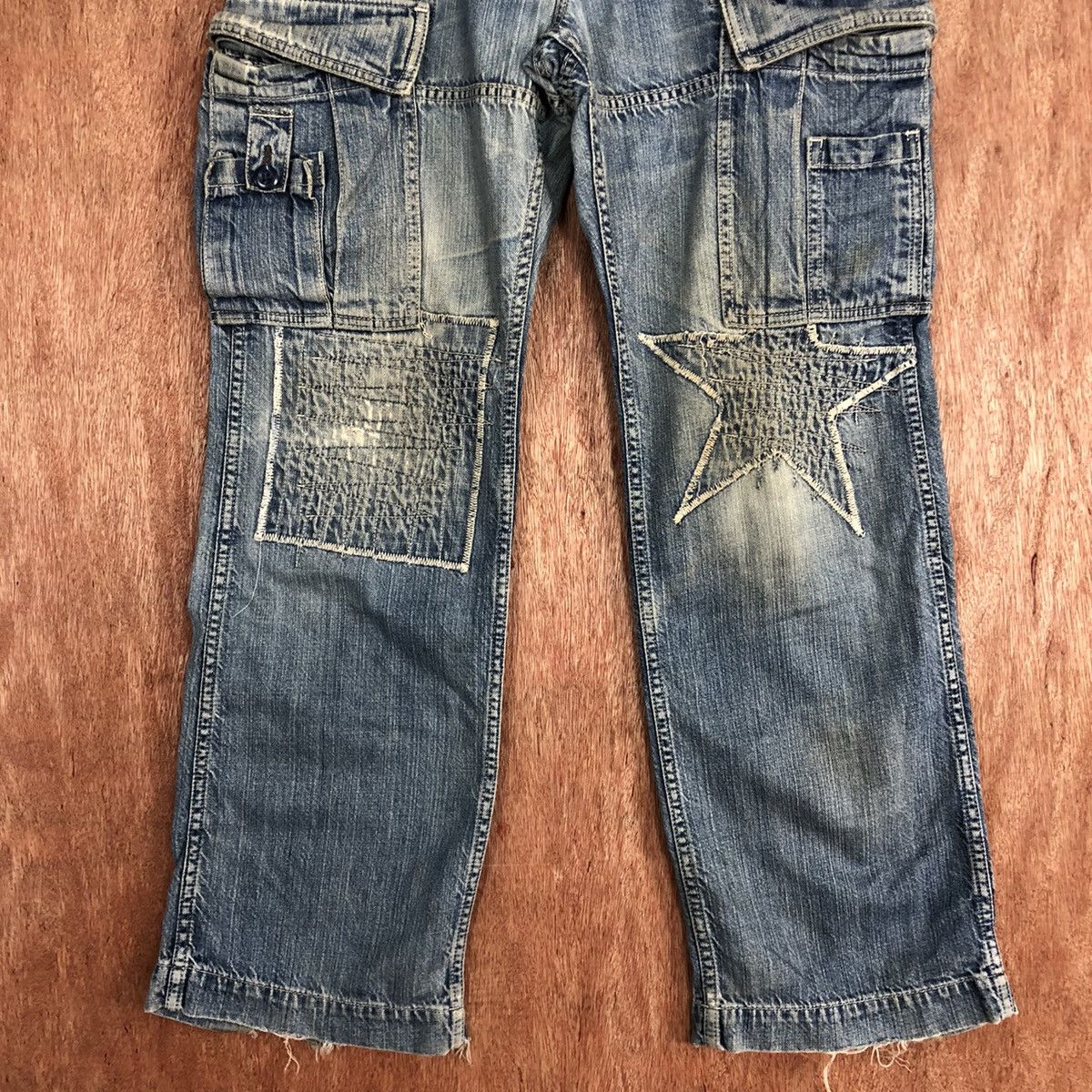 OVER THE STRiPES Over The Stripes patchwork distressed Denim Jeans #c632DL Size US 30 / EU 46 - 3 Thumbnail