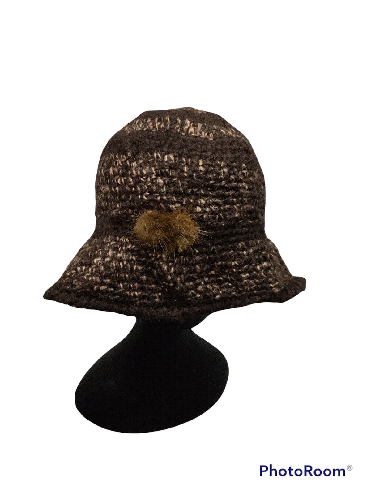 Vintage Wool hat with furr elegance style Size ONE SIZE - 1 Thumbnail