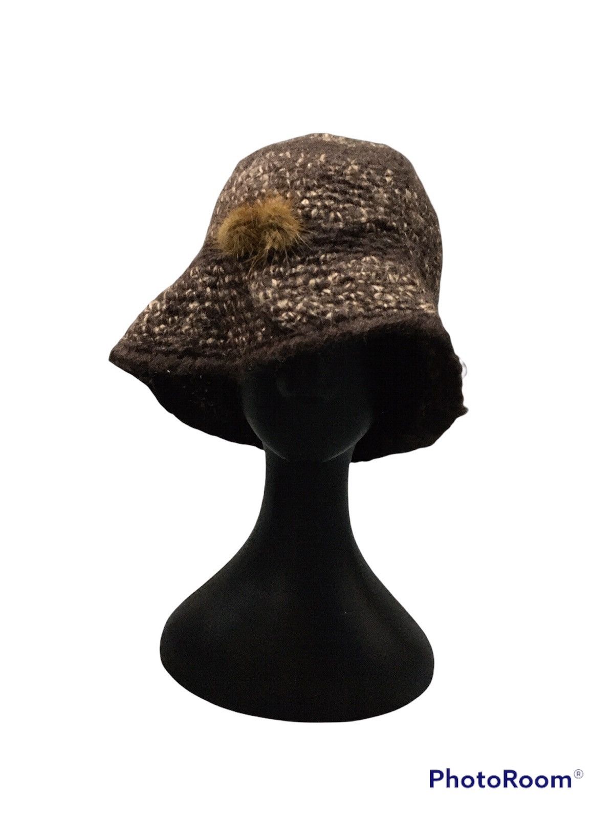 Vintage Wool hat with furr elegance style Size ONE SIZE - 2 Thumbnail