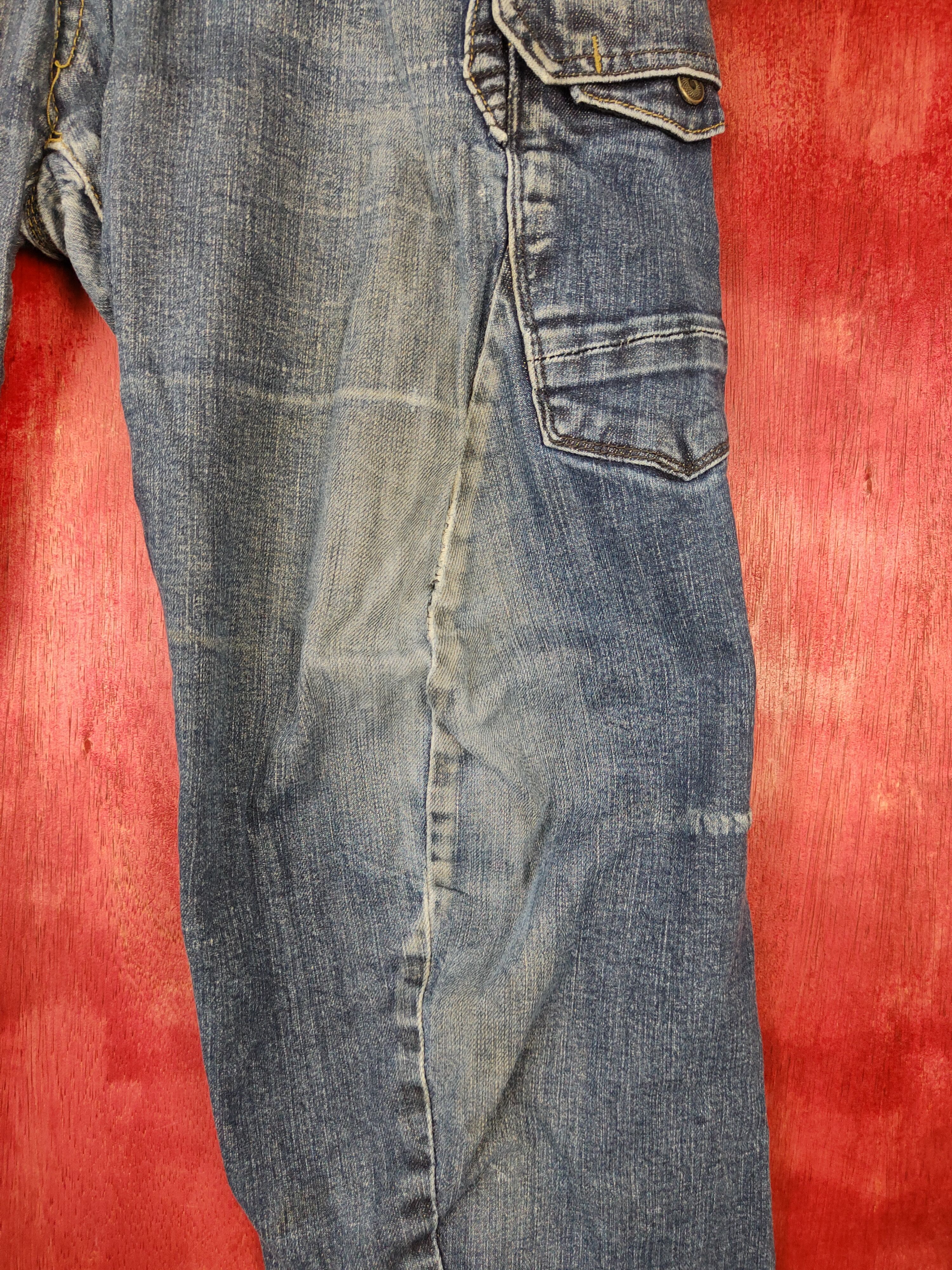 Japanese Brand Even River Blue multi pocket tactical cargo Jeans #4936 Size US 34 / EU 50 - 7 Thumbnail