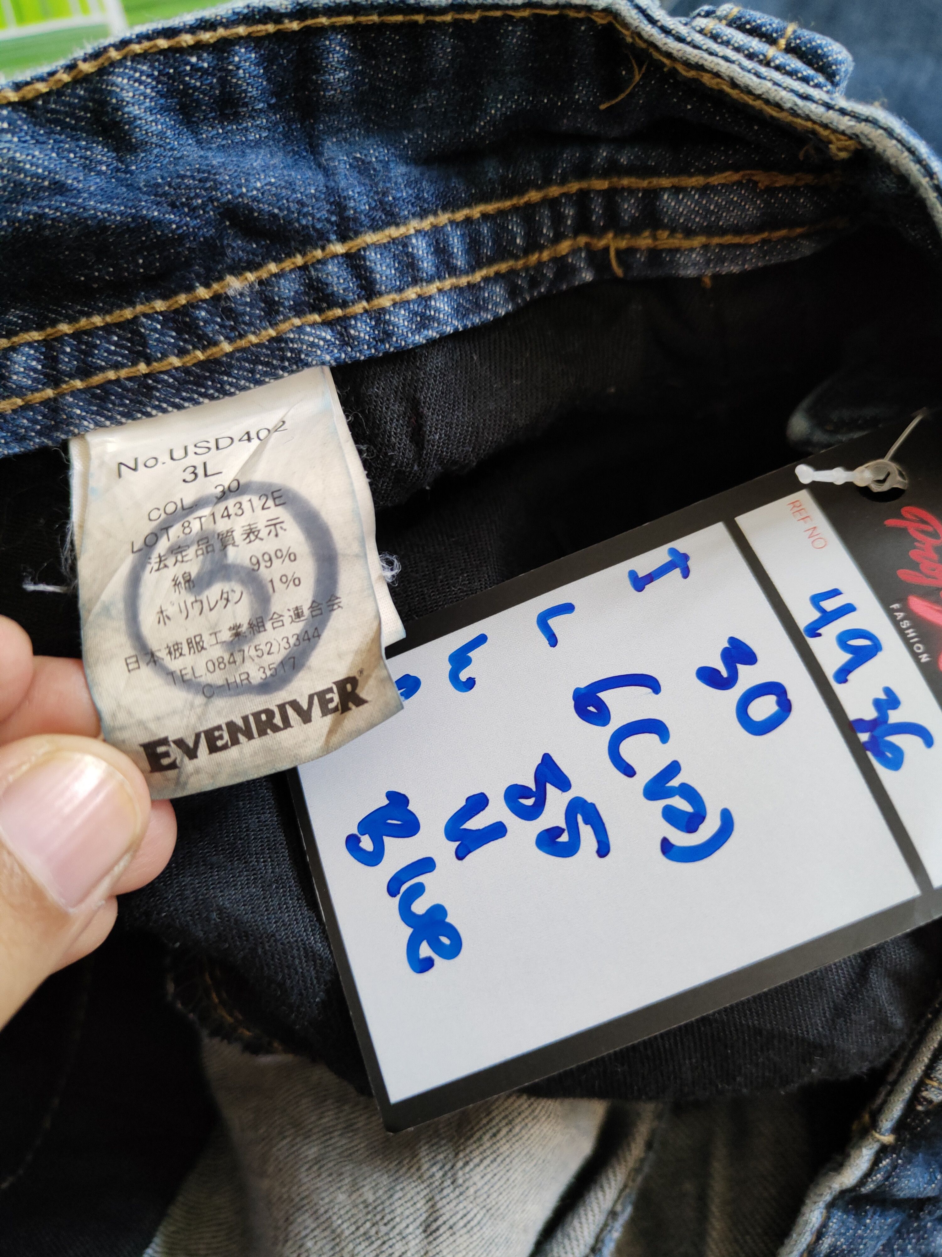 Japanese Brand Even River Blue multi pocket tactical cargo Jeans #4936 Size US 34 / EU 50 - 16 Thumbnail