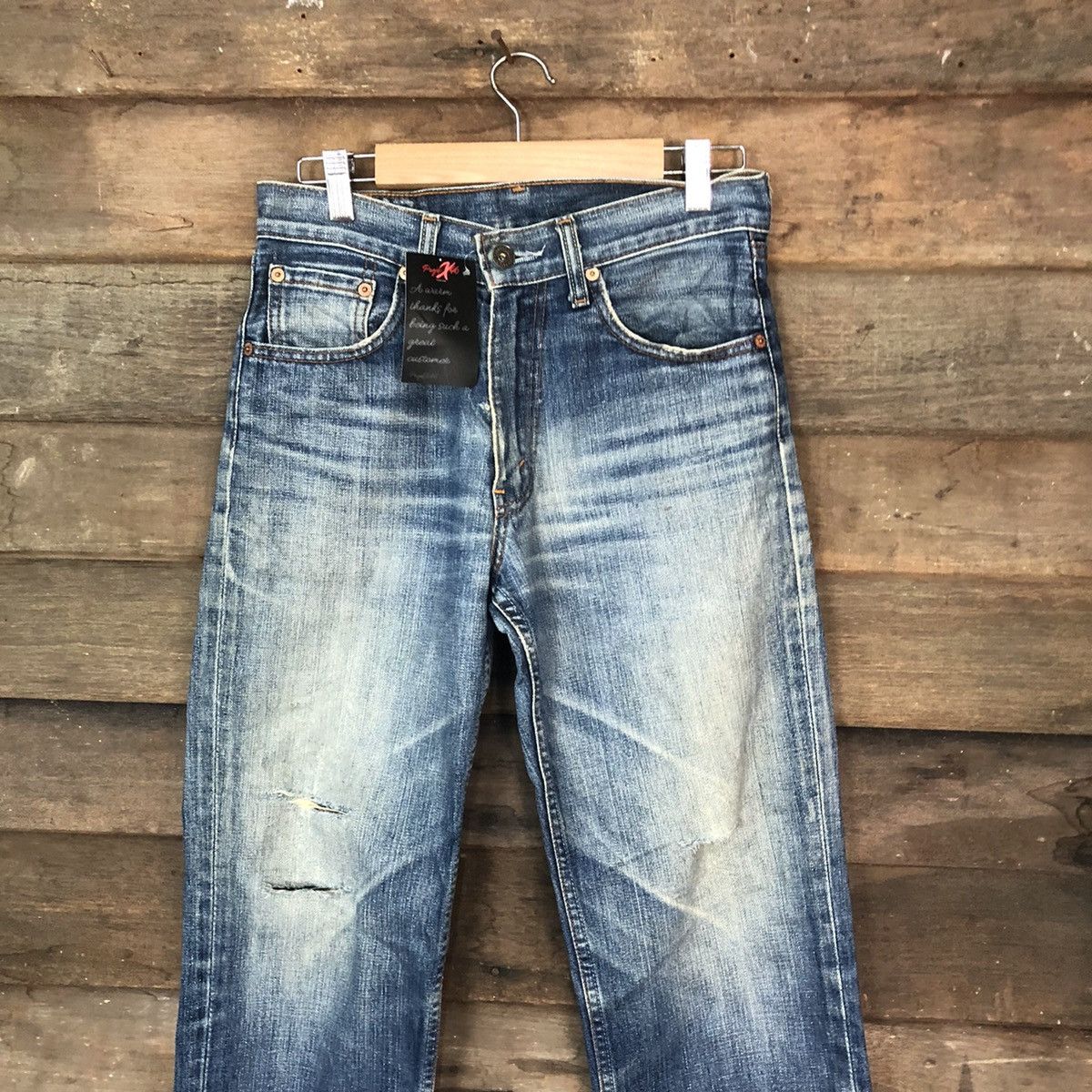 Levi's 502 Levis Blue vintage Distressed Denim Pants #5117 Size US 28 / EU 44 - 2 Thumbnail