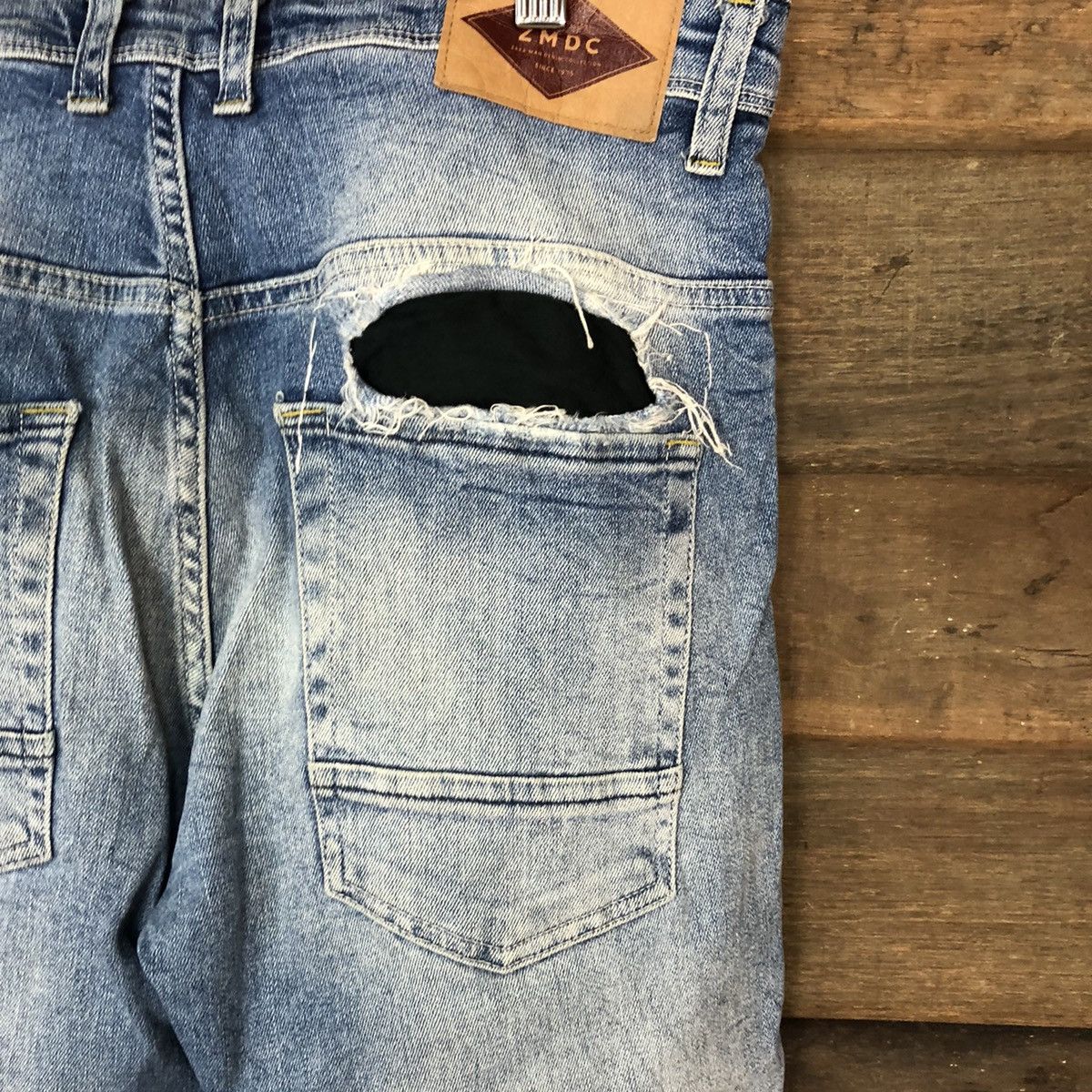 Japanese Brand ZMDC blue Distressed Denim Pants #5137 Size US 30 / EU 46 - 15 Thumbnail