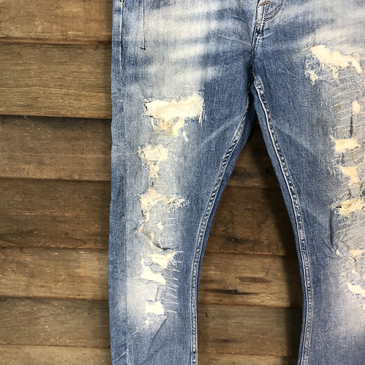 Japanese Brand ZMDC blue Distressed Denim Pants #5137 Size US 30 / EU 46 - 6 Thumbnail