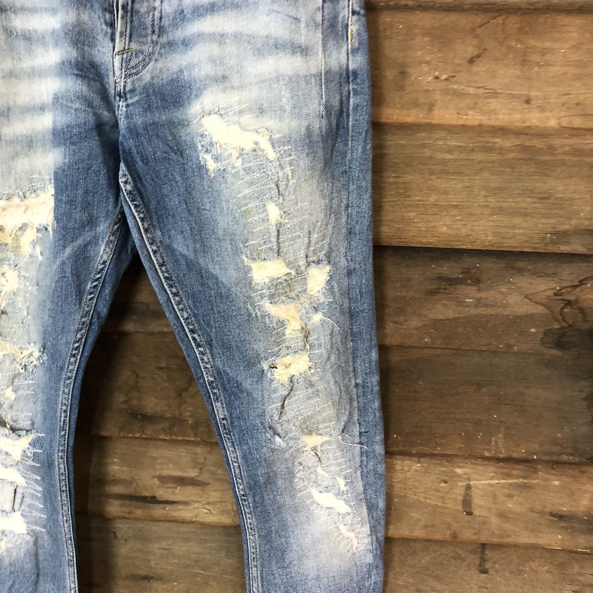 Japanese Brand ZMDC blue Distressed Denim Pants #5137 Size US 30 / EU 46 - 7 Thumbnail
