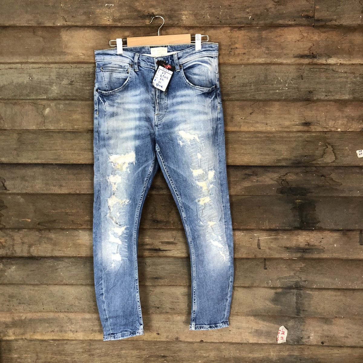 Japanese Brand ZMDC blue Distressed Denim Pants #5137 Size US 30 / EU 46 - 1 Thumbnail