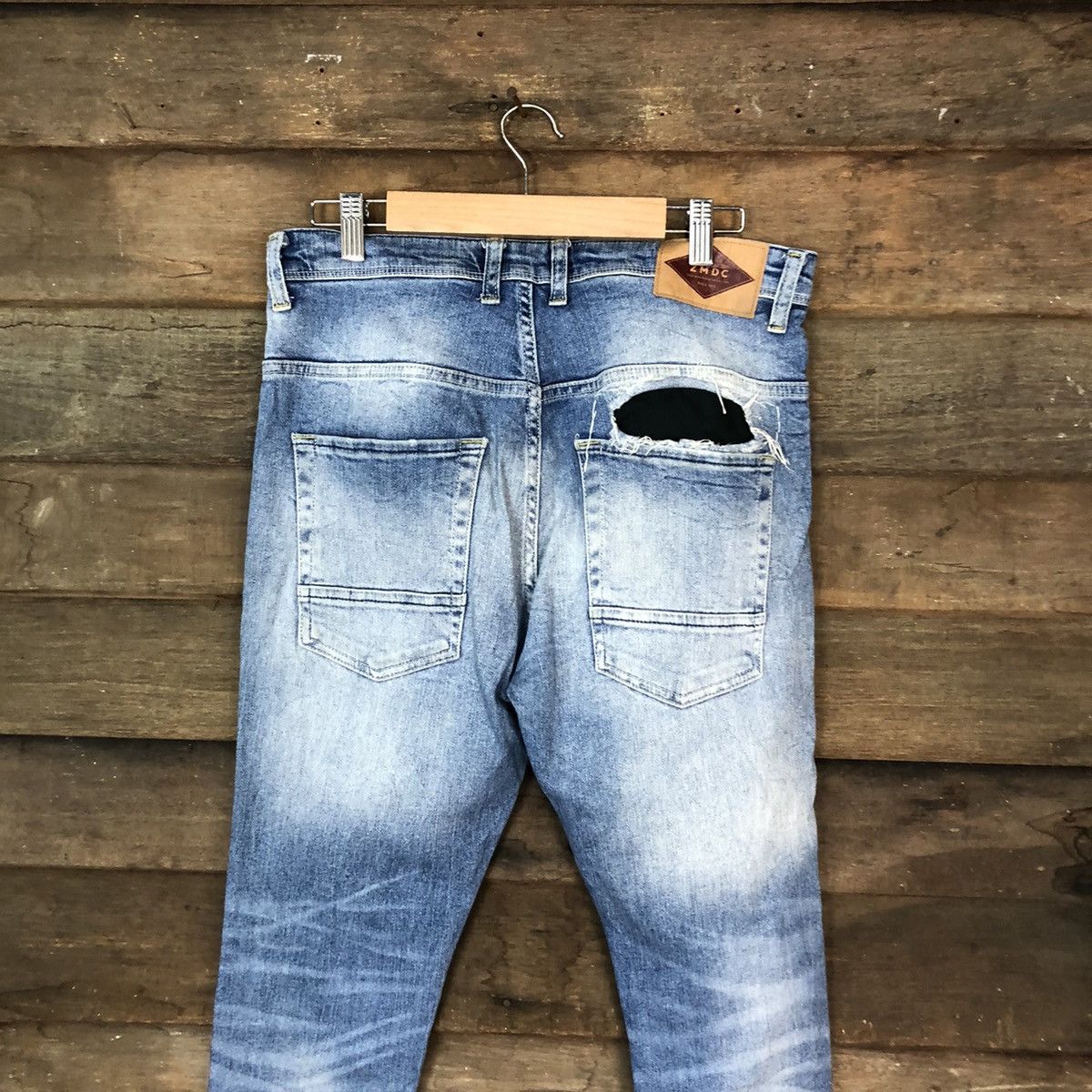 Japanese Brand ZMDC blue Distressed Denim Pants #5137 Size US 30 / EU 46 - 12 Thumbnail