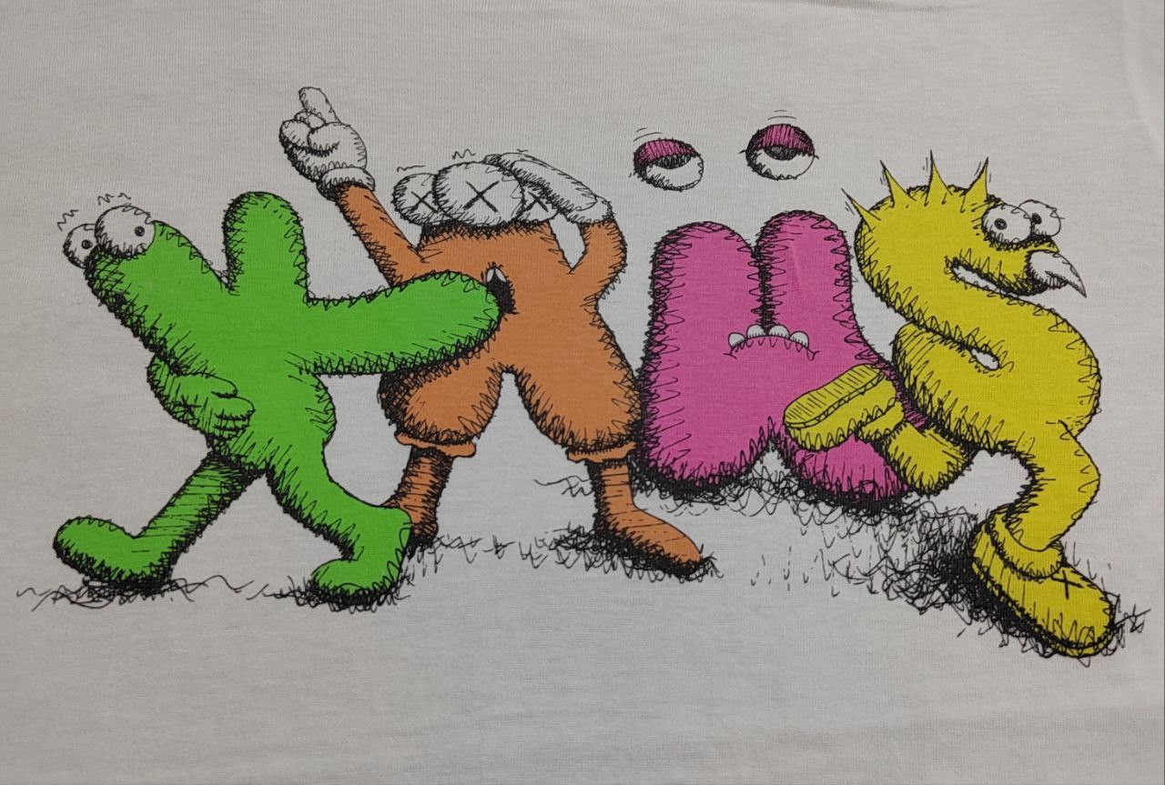 Kaws × Original Fake × Vintage Kaws Art Word Collour Flayed Tee Vintage Size US XL / EU 56 / 4 - 1 Thumbnail