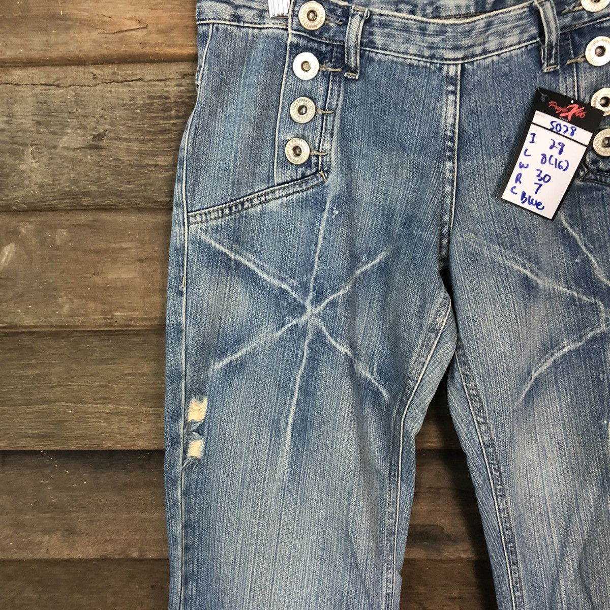 Faded Glory Muito Mais Blue faded Denim Pants #5028 Size 26" / US 2 / IT 38 - 6 Thumbnail