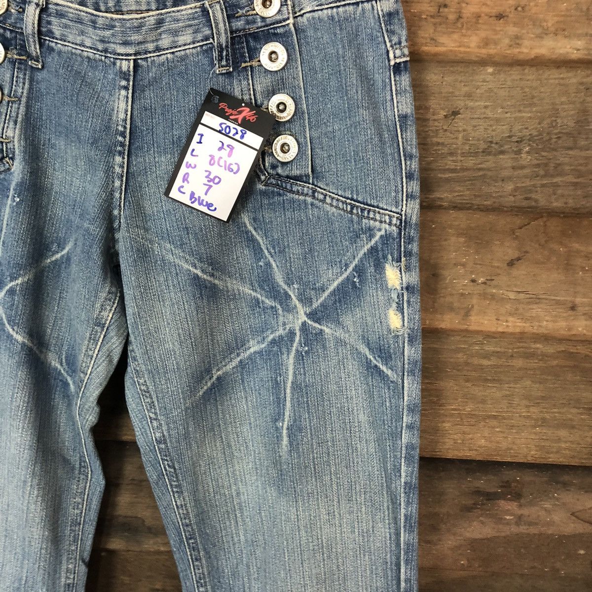 Faded Glory Muito Mais Blue faded Denim Pants #5028 Size 26" / US 2 / IT 38 - 7 Thumbnail