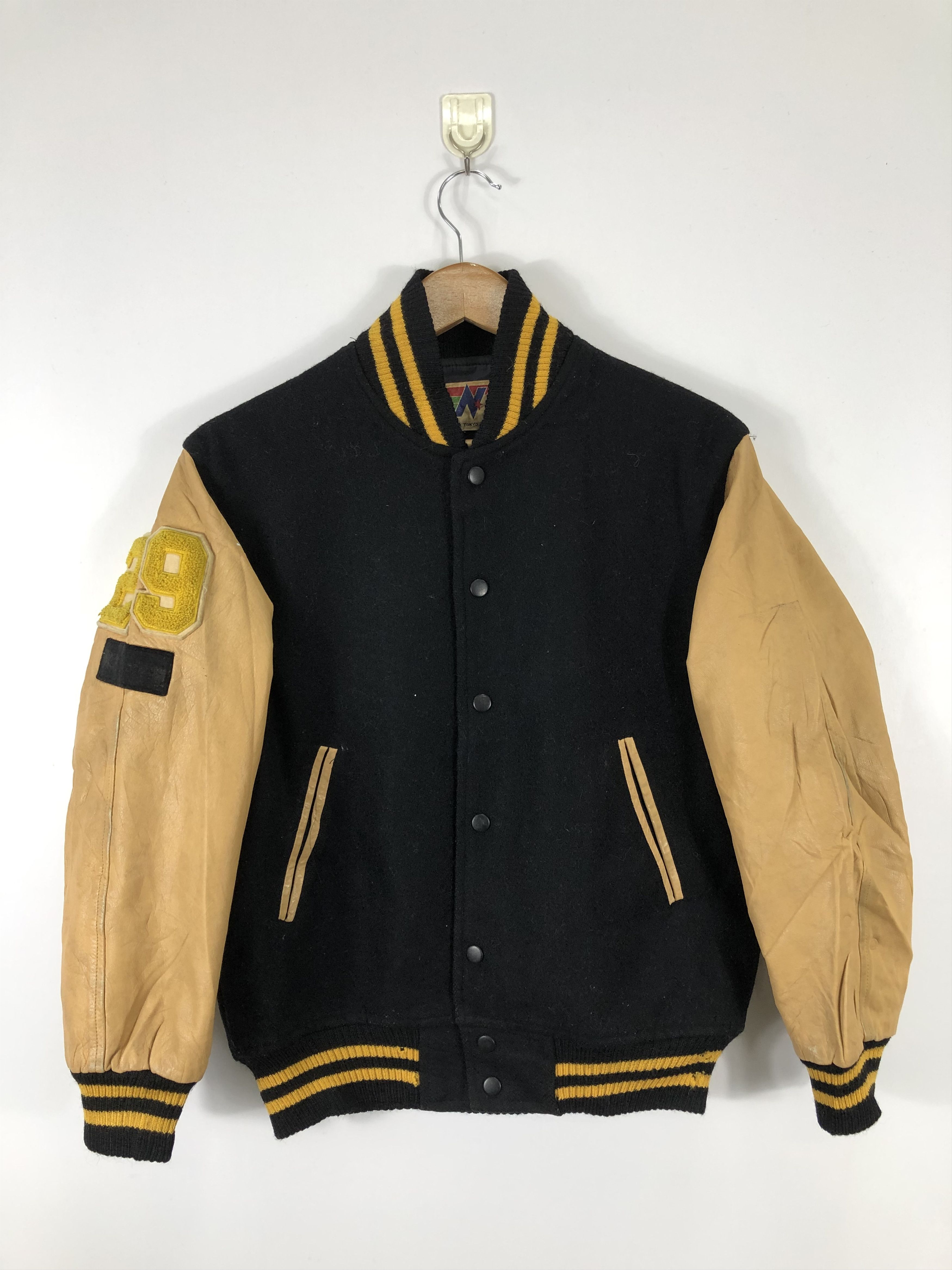 Vintage Vintage 70s Japanese Brand Varsity Jacket Leather Sleeve 