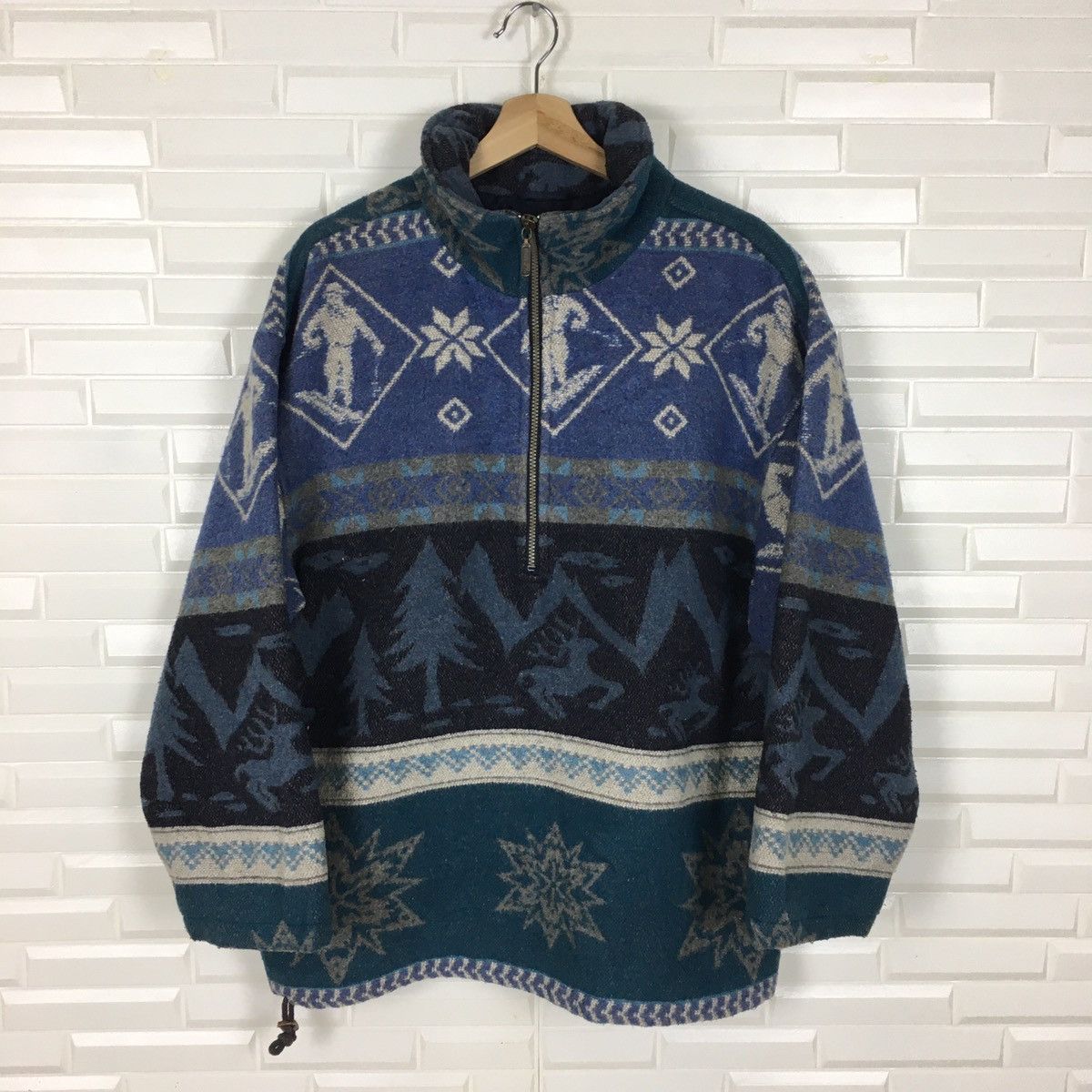 L.L. Bean VERY RARE L.L.Bean Wool Aztec Made In Portugal Size US M / EU 48-50 / 2 - 2 Thumbnail