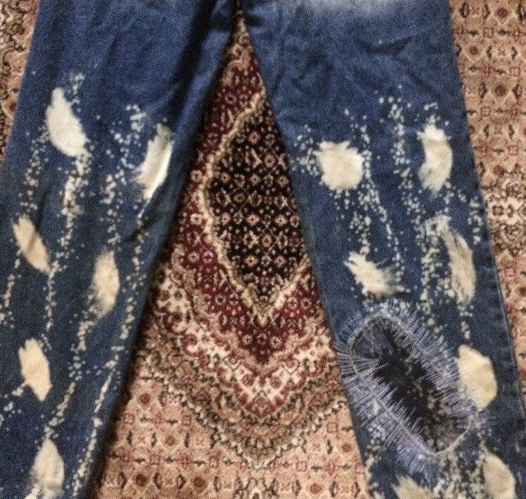 If Six Was Nine Vintage Jeanius Splash Asid Paint Patchwork Pants Size US 30 / EU 46 - 10 Thumbnail