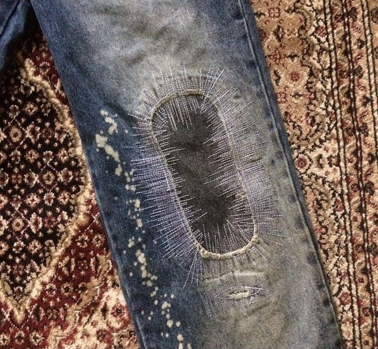 If Six Was Nine Vintage Jeanius Splash Asid Paint Patchwork Pants Size US 30 / EU 46 - 5 Thumbnail