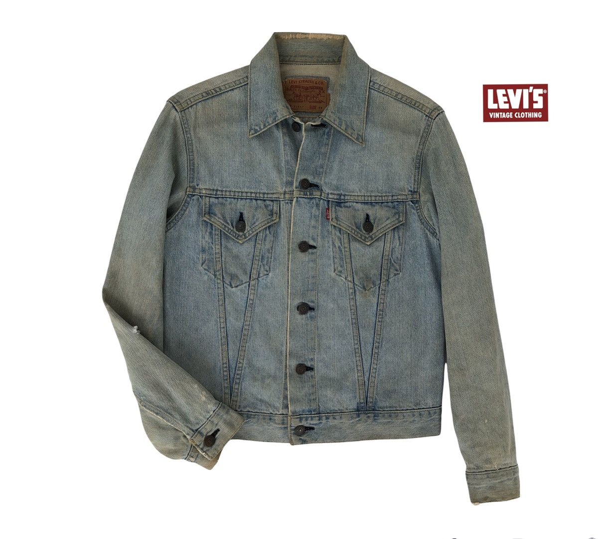 Levi's Vintage 90s LEVIS BIG E Distressed Trucker Jacket Size US M / EU 48-50 / 2 - 1 Thumbnail